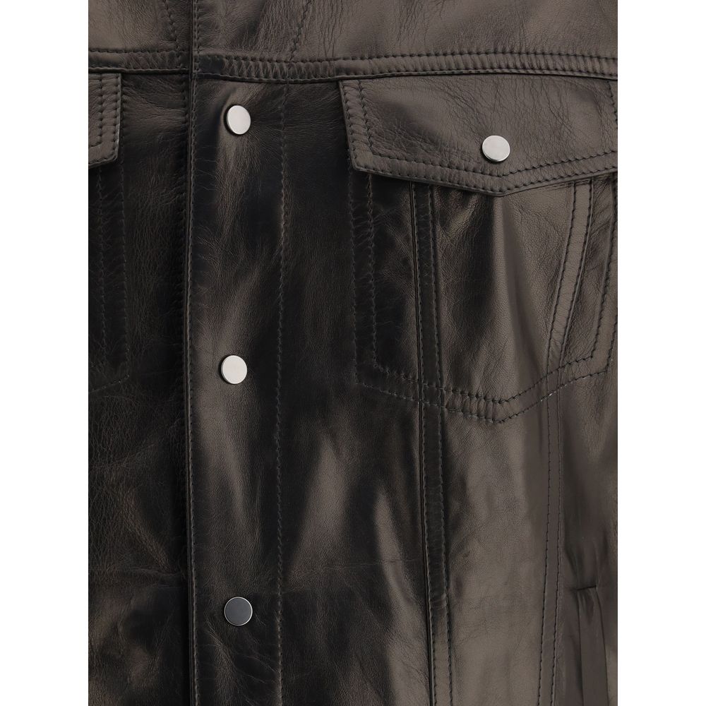 Salvatore Santoro Black Leather Jacket for Timeless Elegance