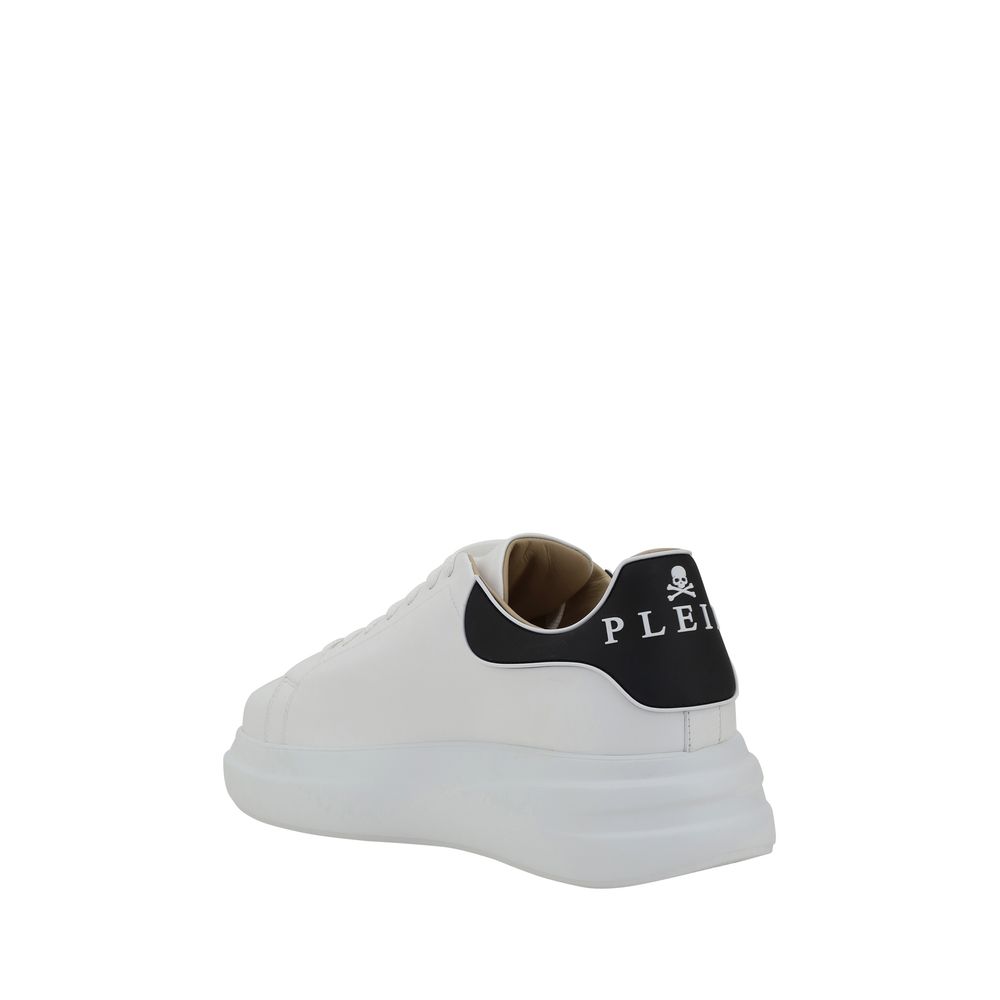 Philipp Plein White Leather Sneakers for Elevated Everyday Style