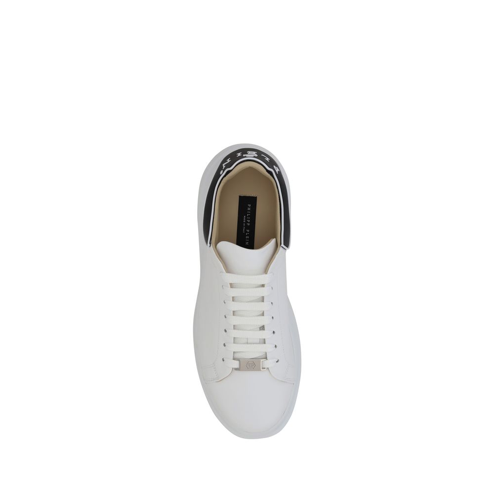 Philipp Plein White Leather Sneakers for Elevated Everyday Style