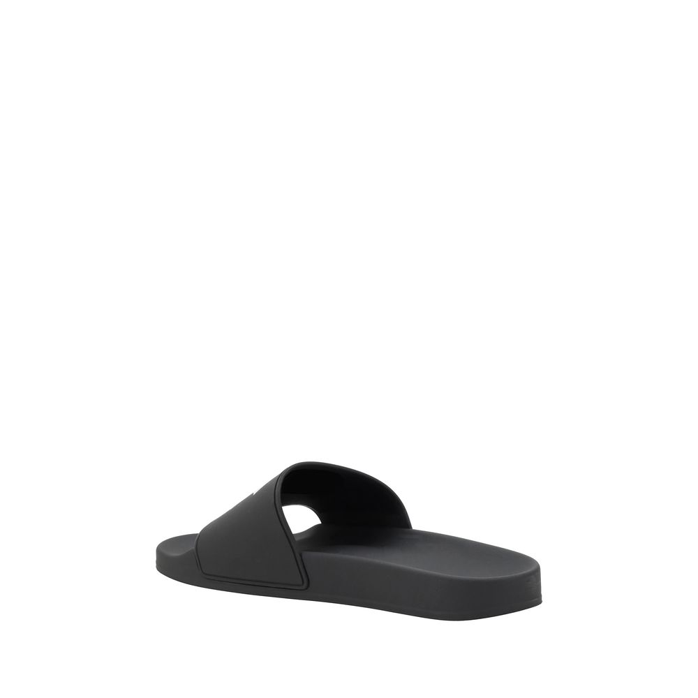 Balenciaga Black Rubber Slippers - Effortless Luxury Footwear