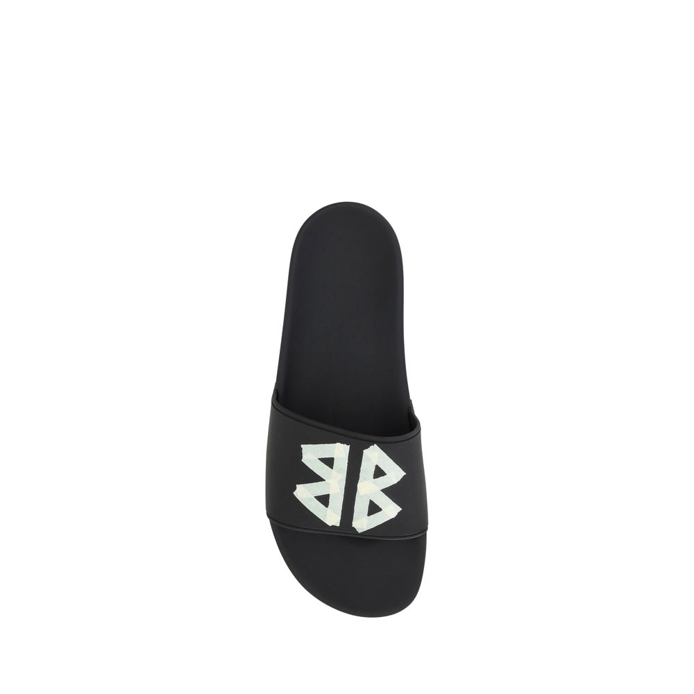 Balenciaga Black Rubber Slippers - Effortless Luxury Footwear