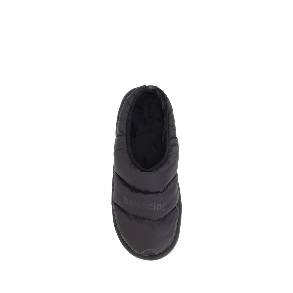 Balenciaga Black Leather Alaska Mules - Quintessential Luxury Footwear