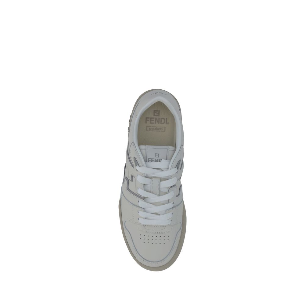 Fendi White Leather Match Sneakers: Exquisite Craftsmanship