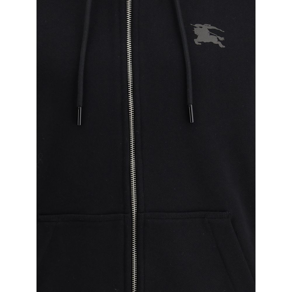 Burberry Grey Premium Cotton Blend Equestrian Hoodie