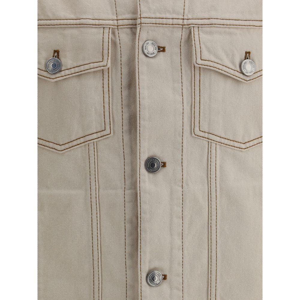 Ami Paris Blue Cotton Denim Jacket for Elevated Casual Elegance
