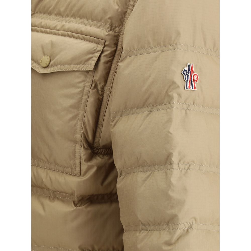 Moncler Dark Green Nylon Lavachey Down Jacket for Sophisticated Style