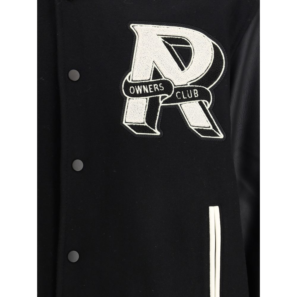 Represent Black Wool Varsity Jacket for Elevated Style