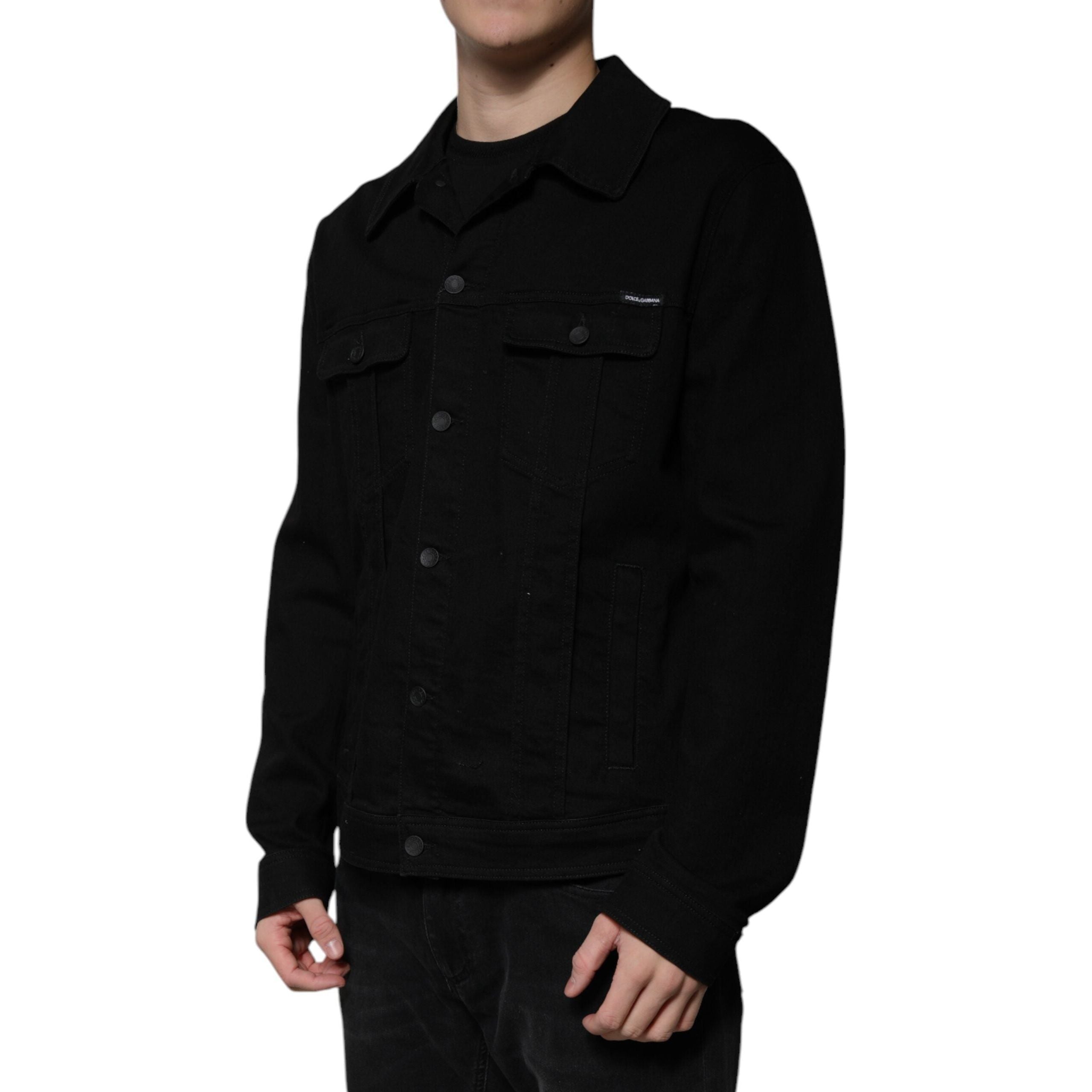 Dolce & Gabbana Black DG Cotton Stretch Denim Jacket