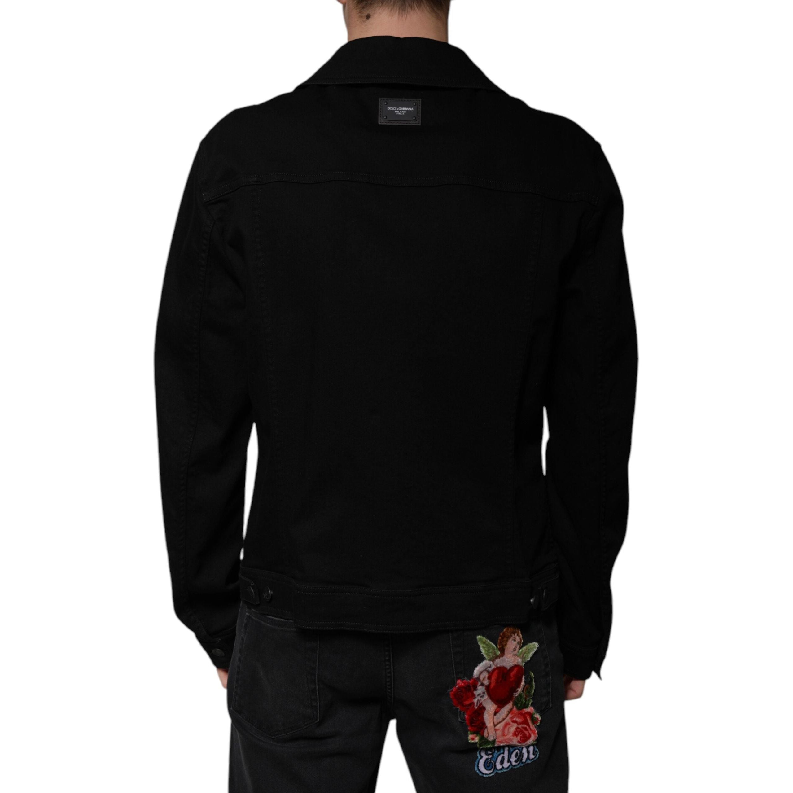Dolce & Gabbana Black DG Cotton Stretch Denim Jacket