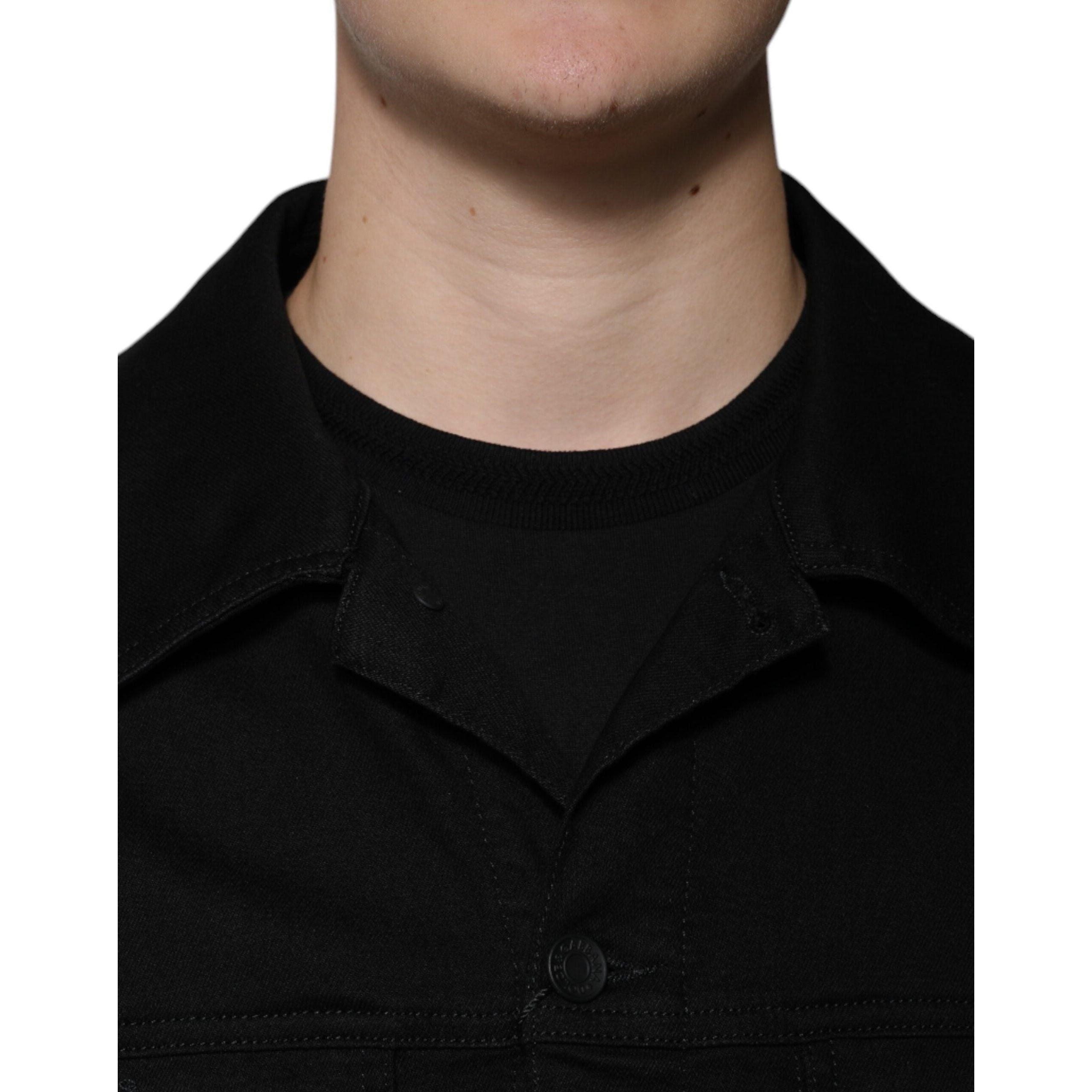 Dolce & Gabbana Black DG Cotton Stretch Denim Jacket
