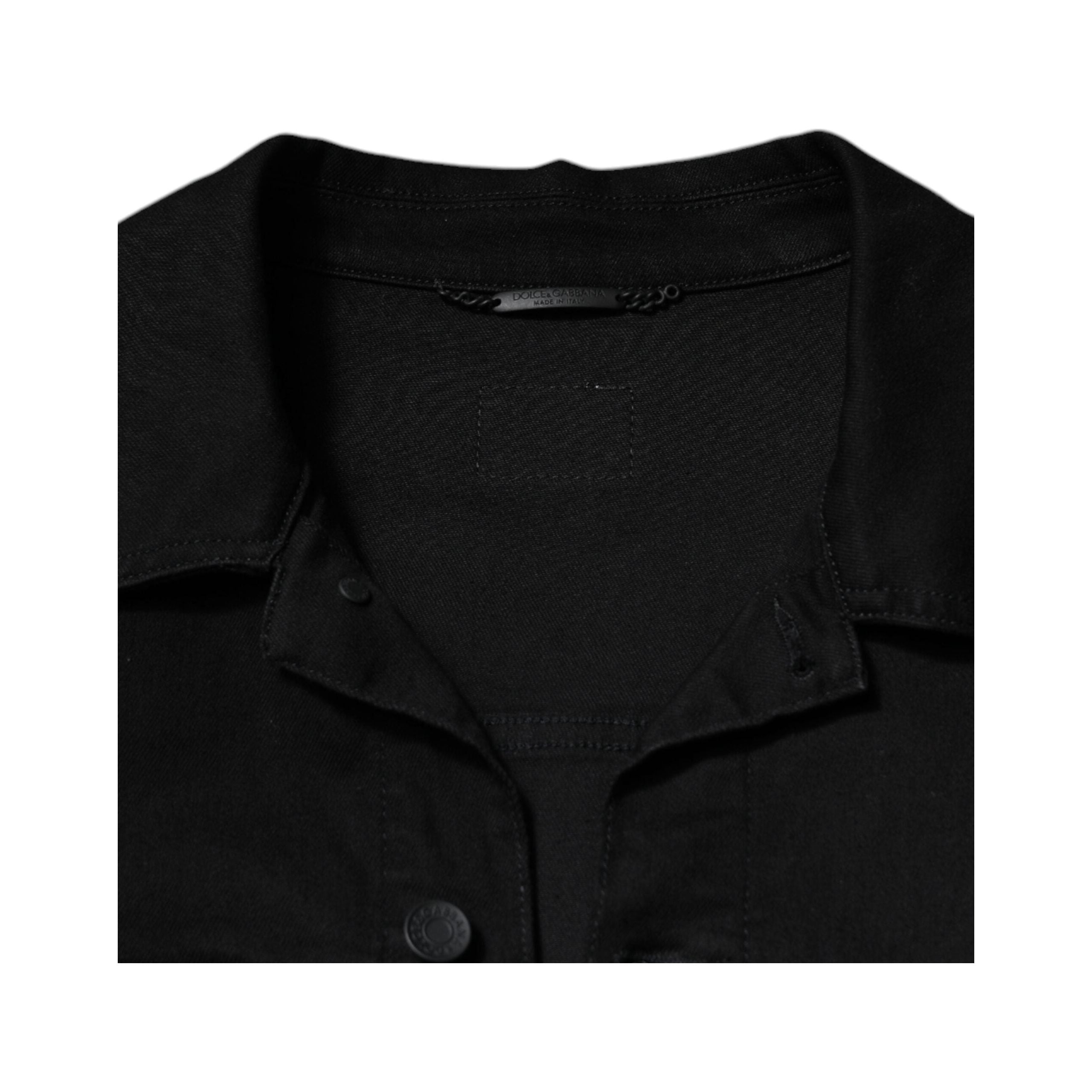 Dolce & Gabbana Black DG Cotton Stretch Denim Jacket