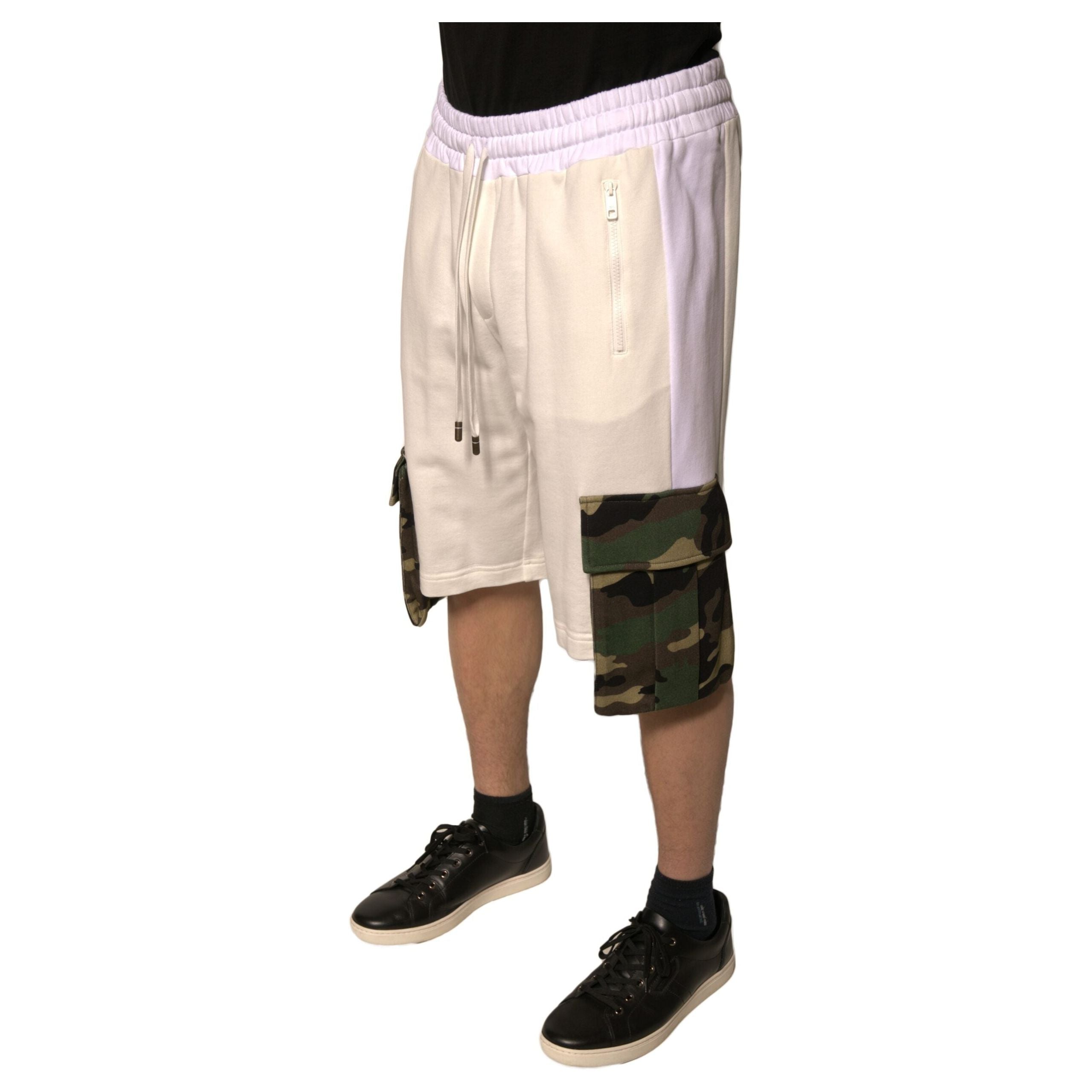 Dolce & Gabbana Beige Cotton Casual Cargo Bermuda Shorts