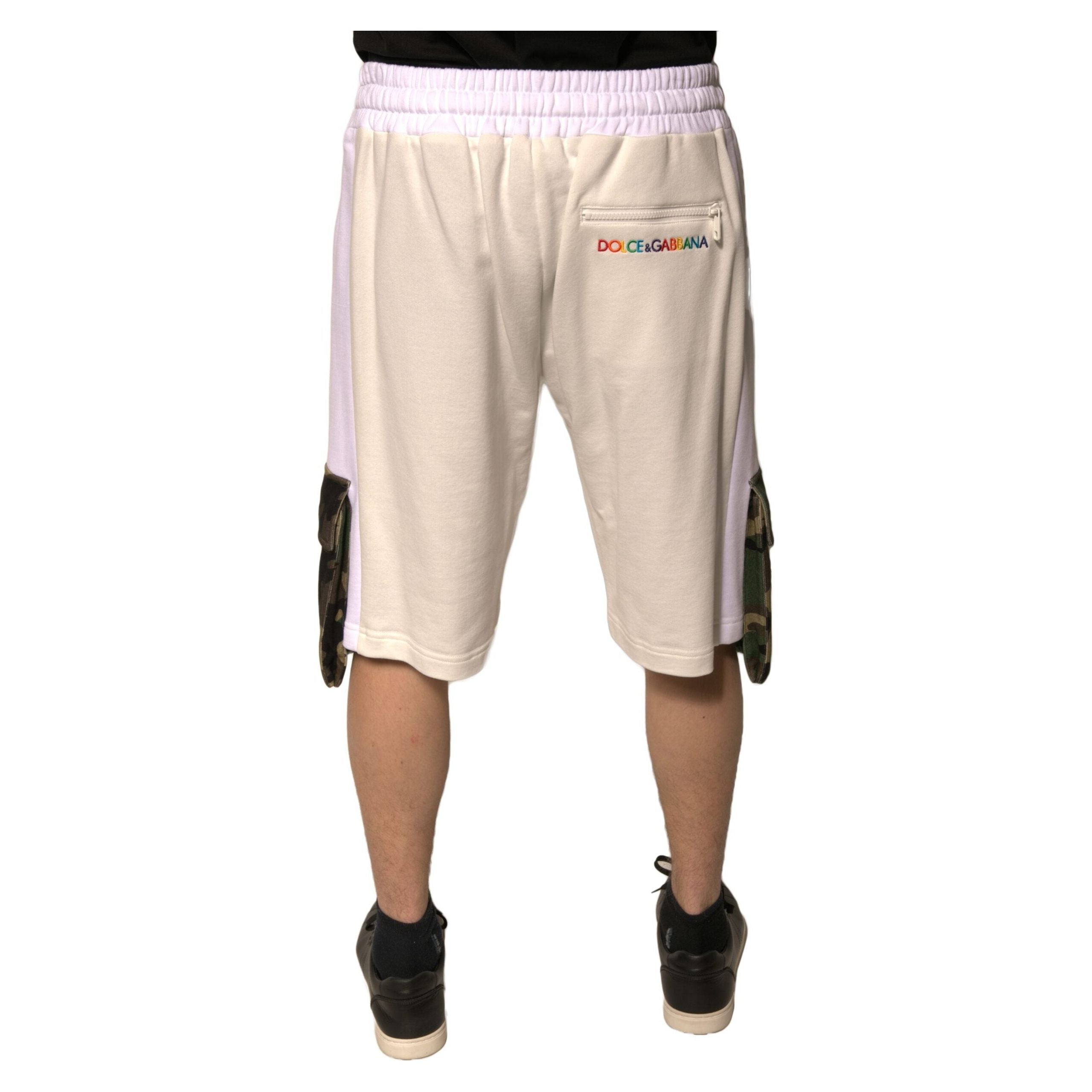 Dolce & Gabbana Beige Cotton Casual Cargo Bermuda Shorts