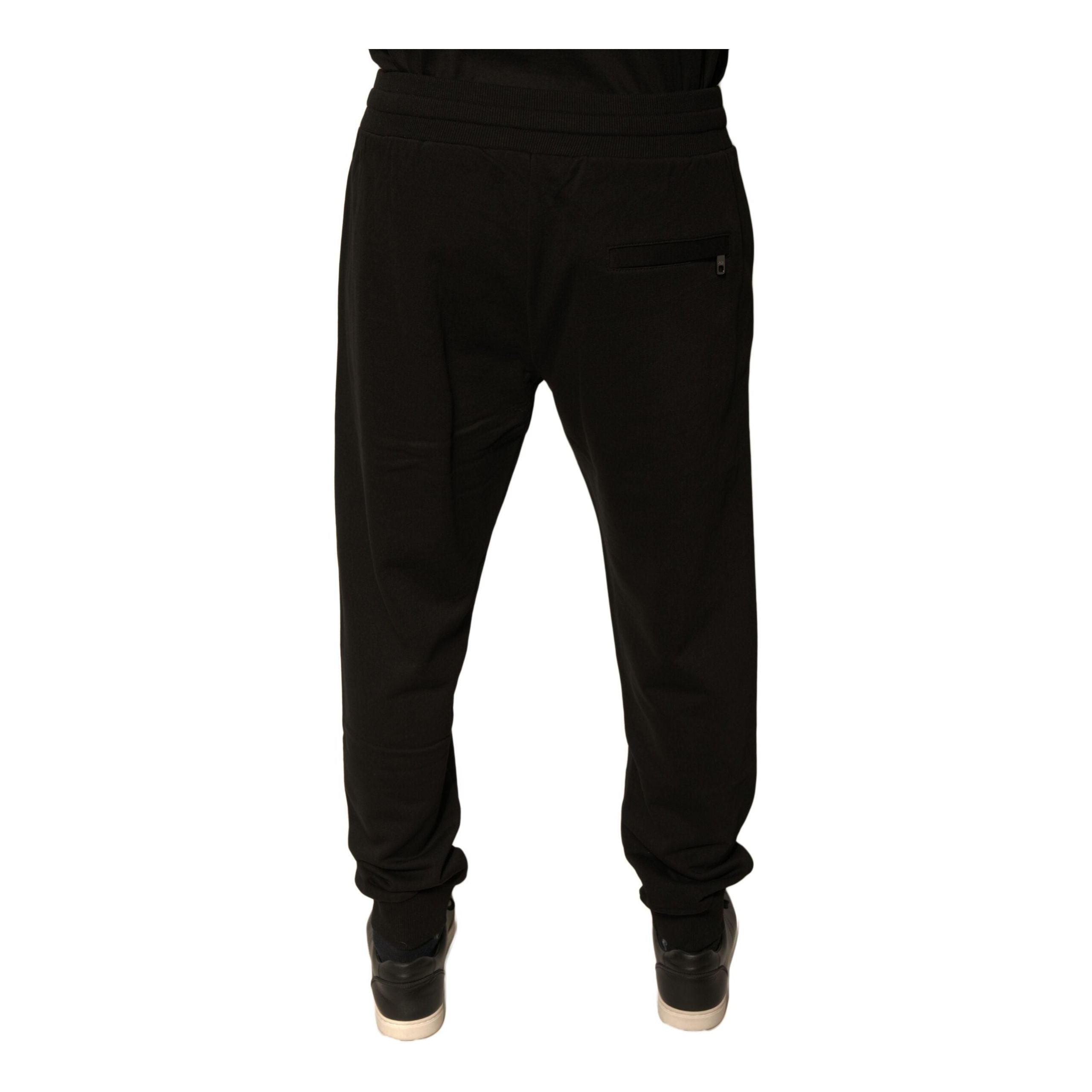 Dolce & Gabbana Black Cotton Jogger Sweatpants Pants