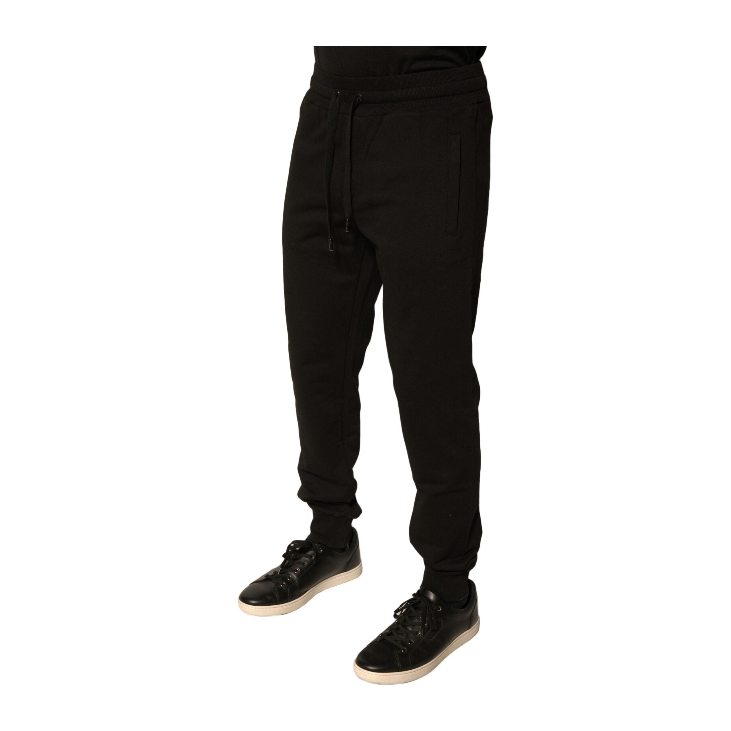 Dolce & Gabbana Black Cotton Jogger Sweatpants Pants