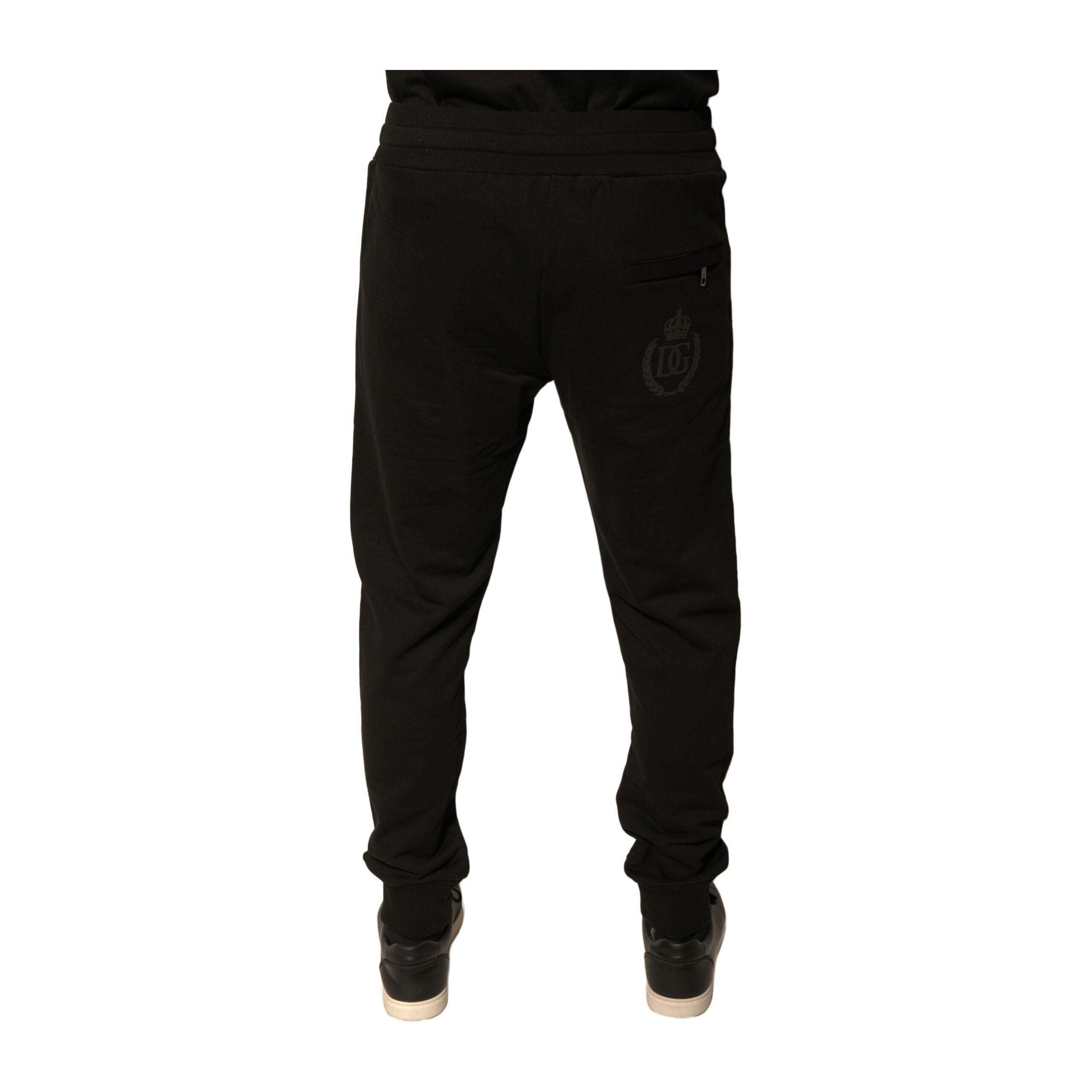 Dolce & Gabbana Black Cotton Jogger Sweatpants Pants