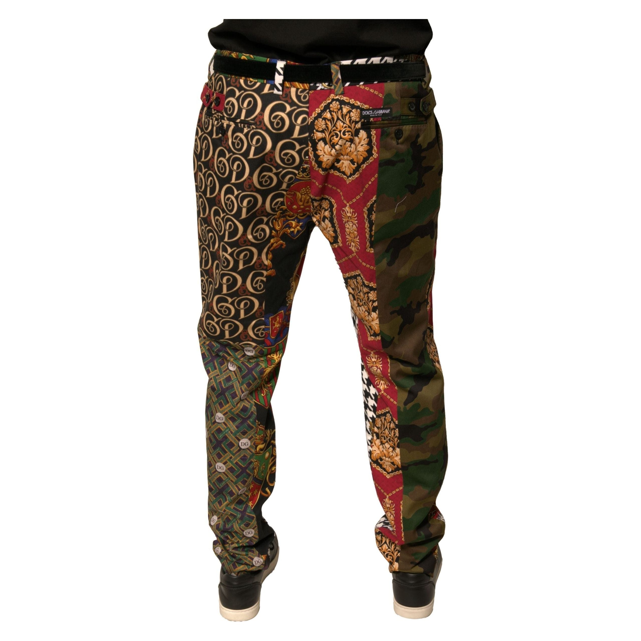 Dolce & Gabbana Multicolor Cotton Blend Dress Pants