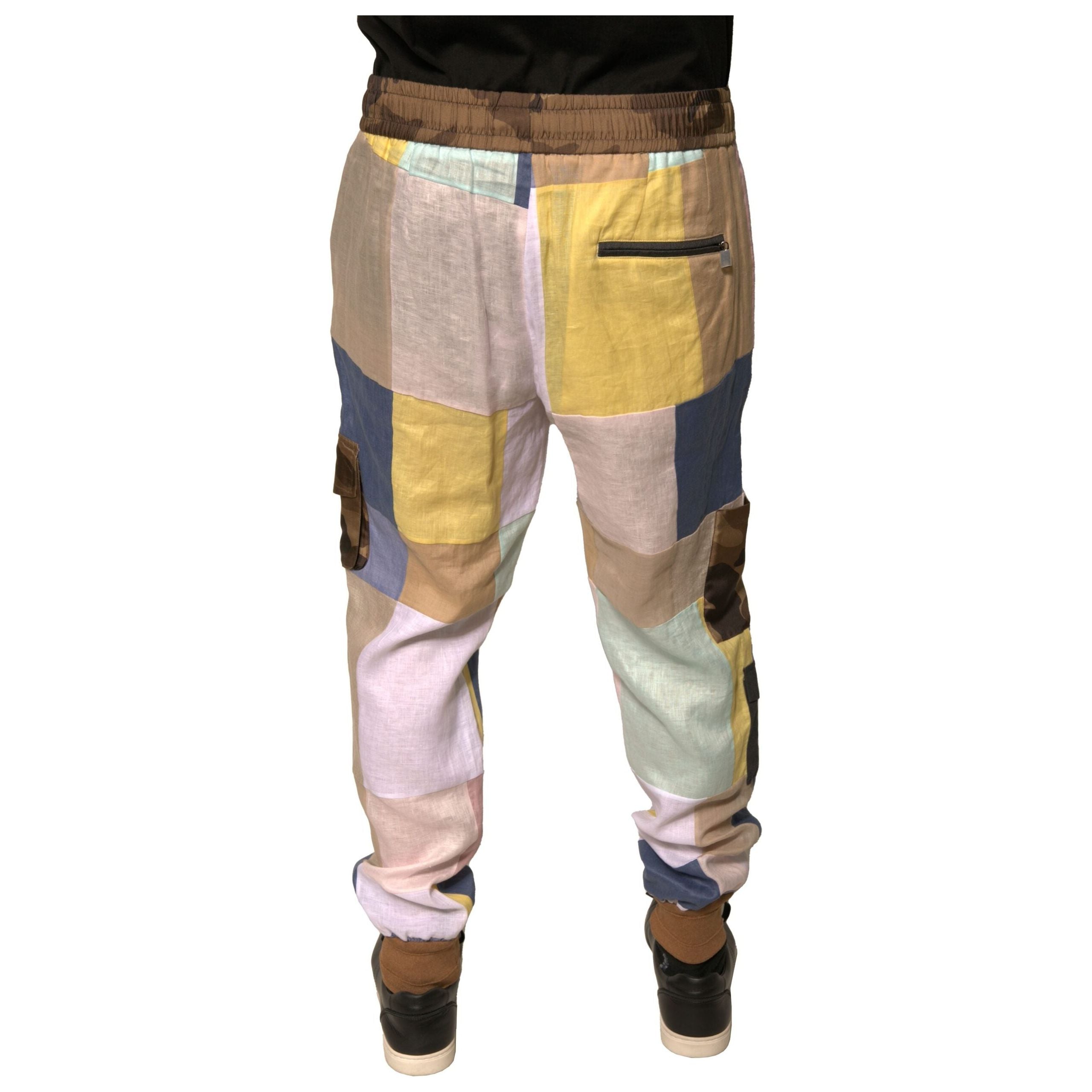 Dolce & Gabbana Multicolor Linen Jogger Sweatpants Pants
