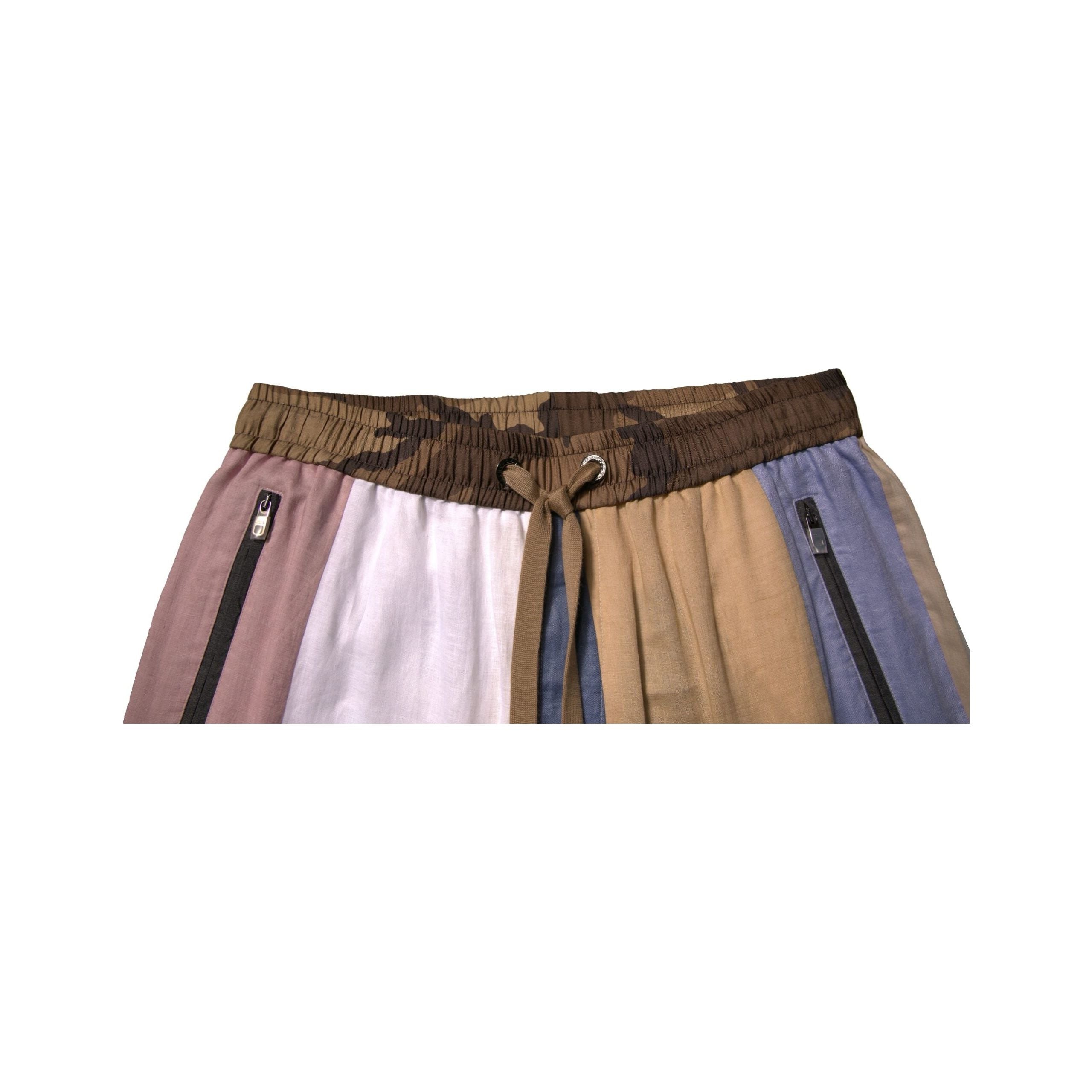 Dolce & Gabbana Multicolor Linen Jogger Sweatpants Pants