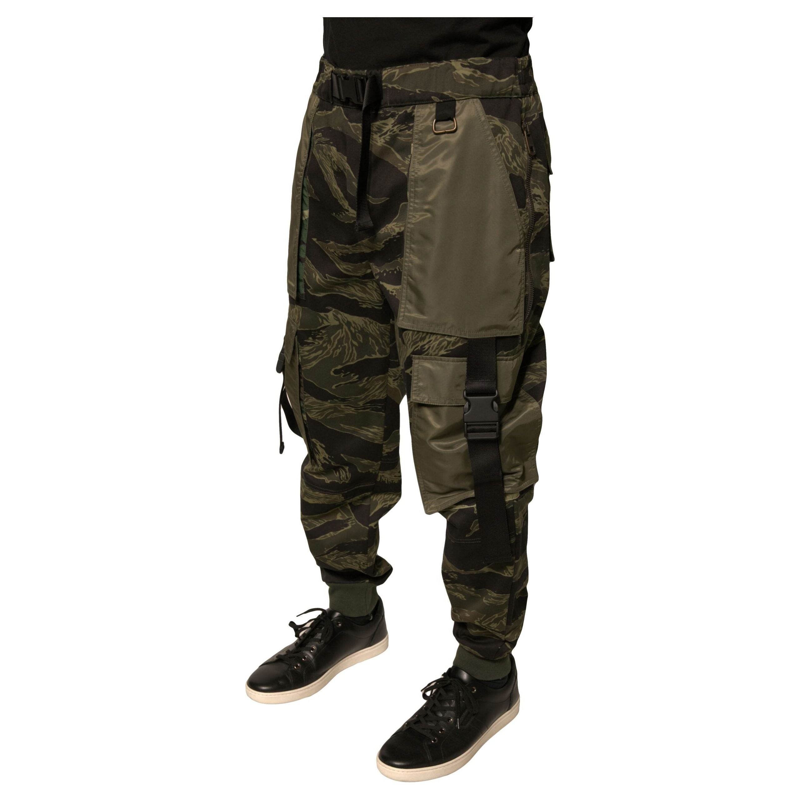 Dolce & Gabbana Green Cotton Jogger Cargo Pants Elegance