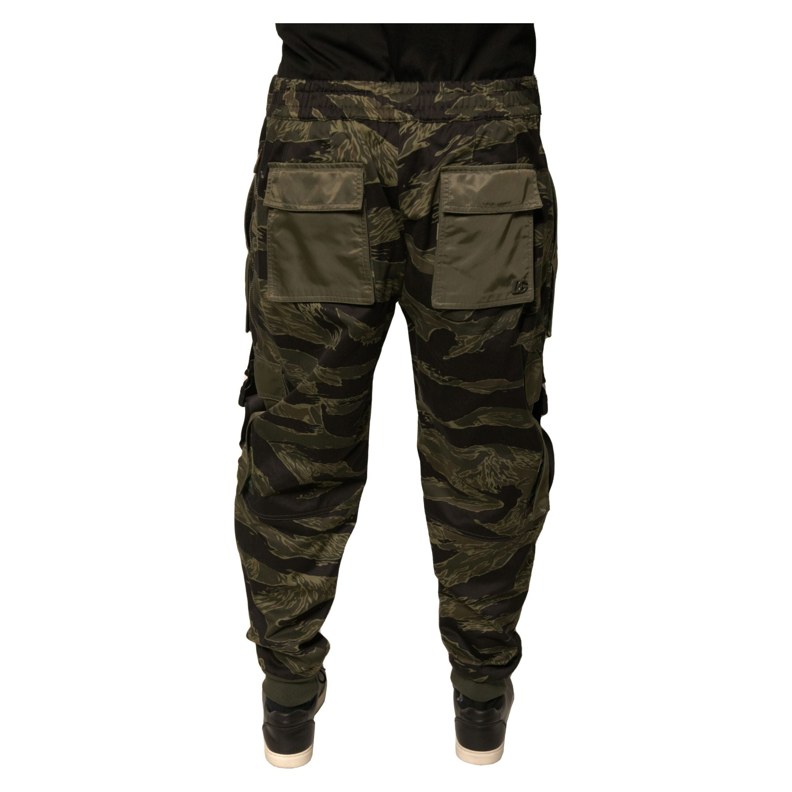 Dolce & Gabbana Green Cotton Jogger Cargo Pants Elegance