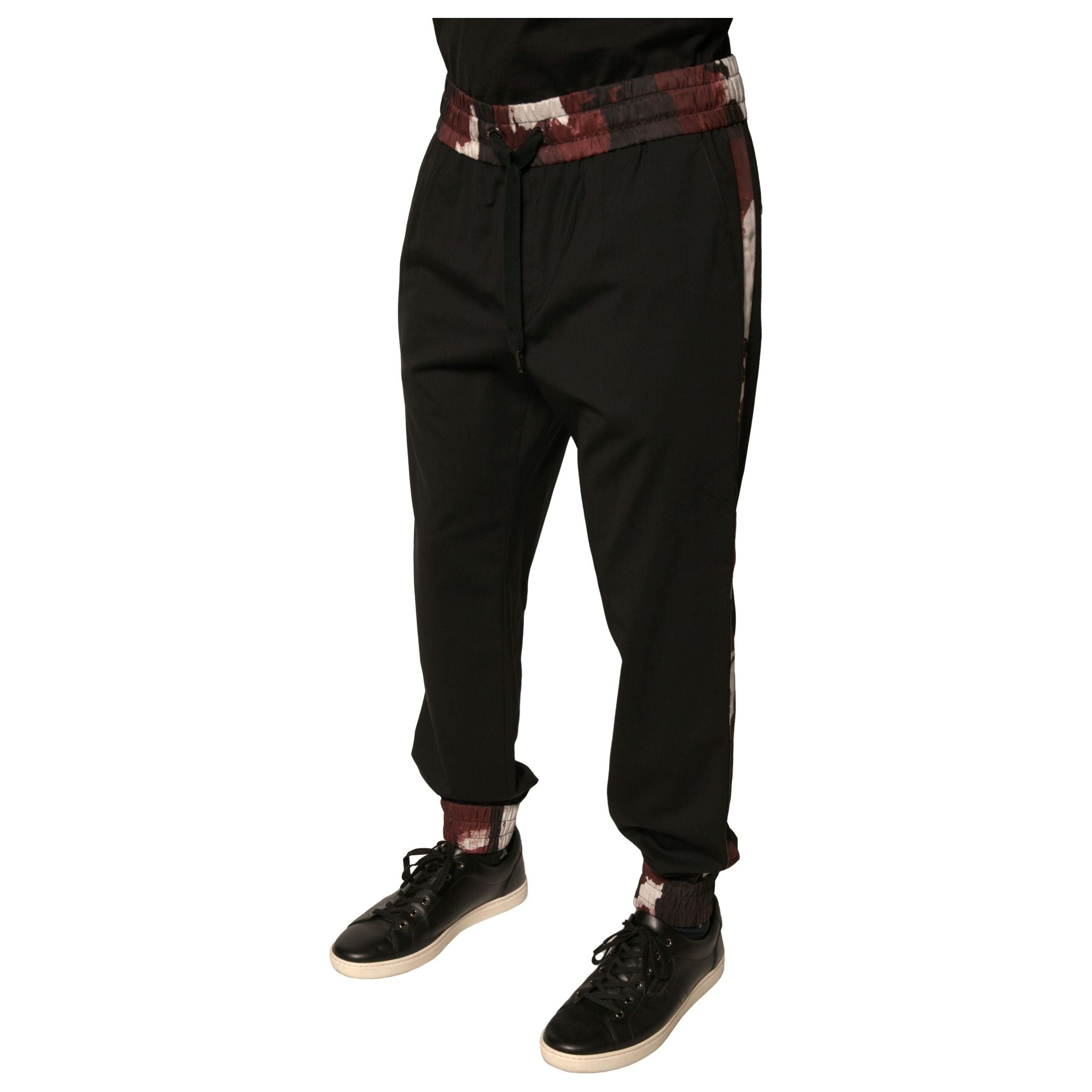Dolce & Gabbana Black Camouflage Wool Jogger Sweatpants