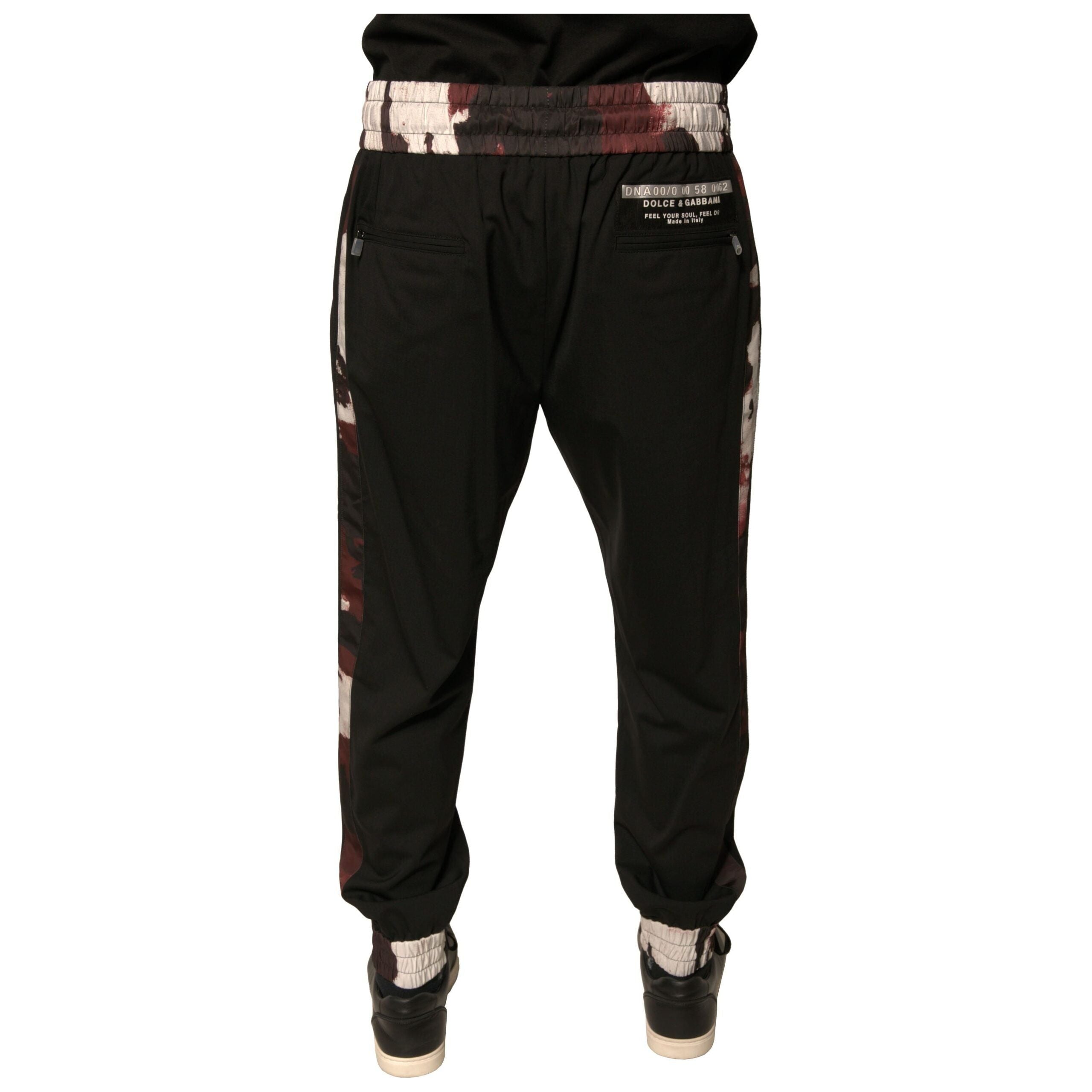 Dolce & Gabbana Black Camouflage Wool Jogger Sweatpants