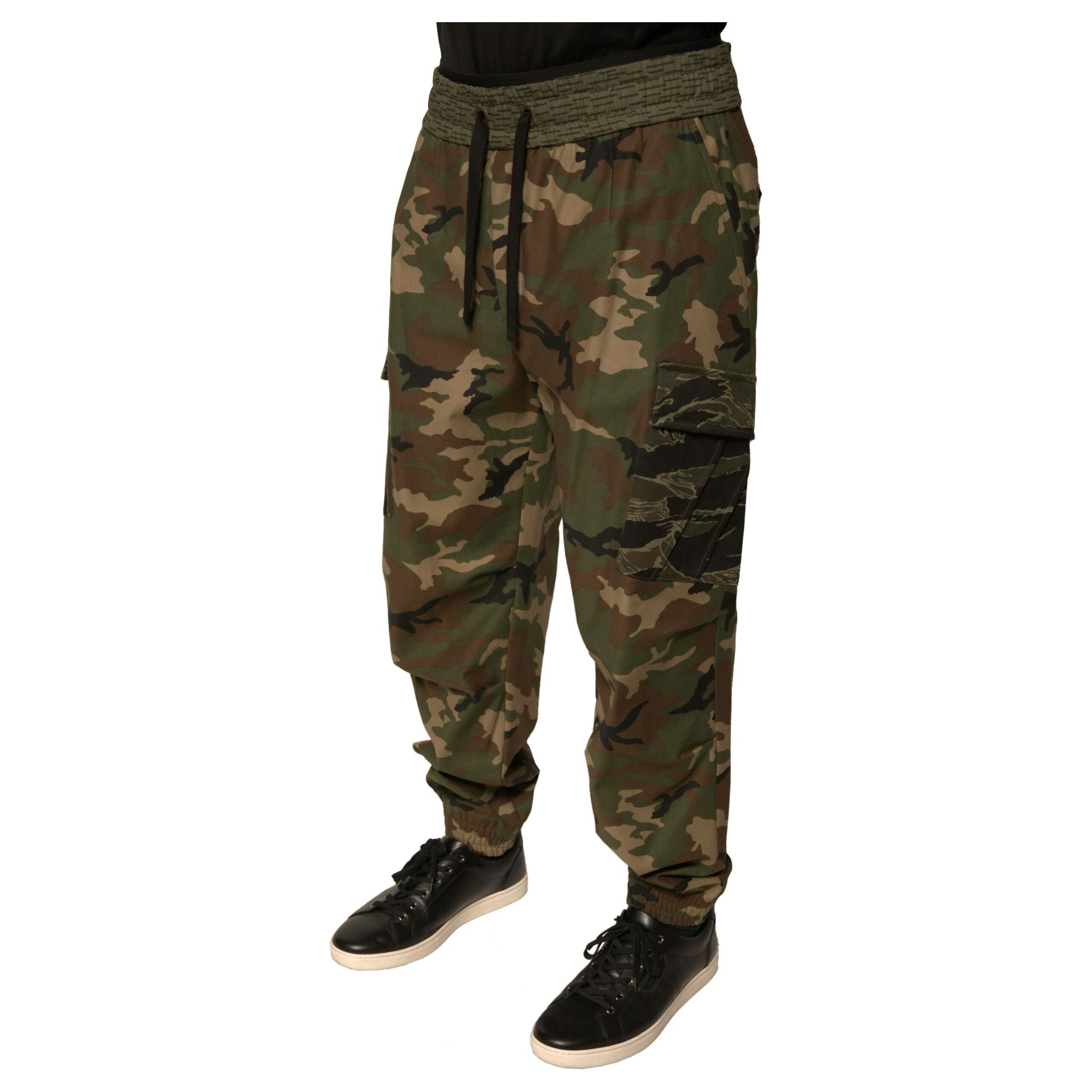 Dolce & Gabbana Multicolor Cotton Cargo Sweatpants Pants