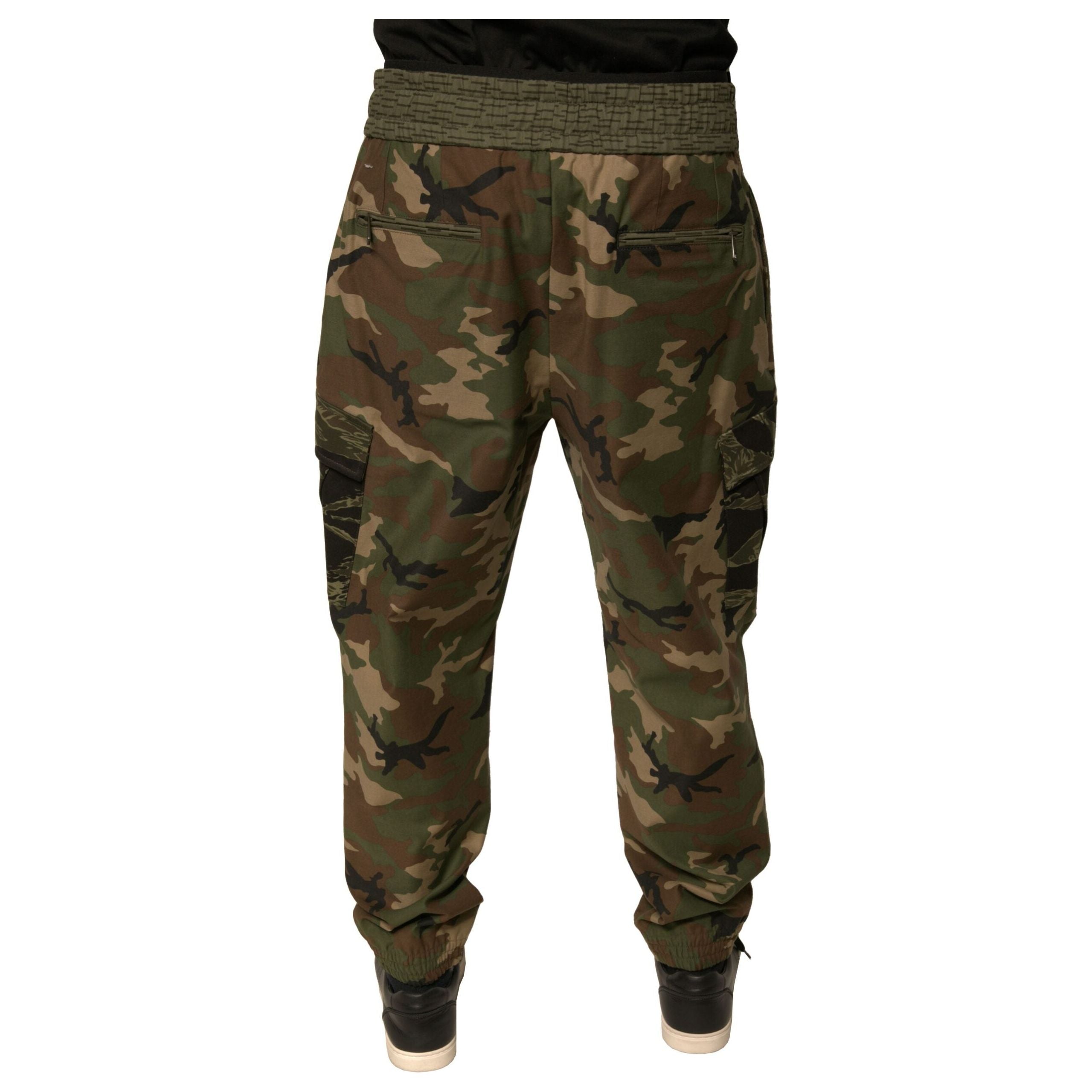 Dolce & Gabbana Multicolor Cotton Cargo Sweatpants Pants