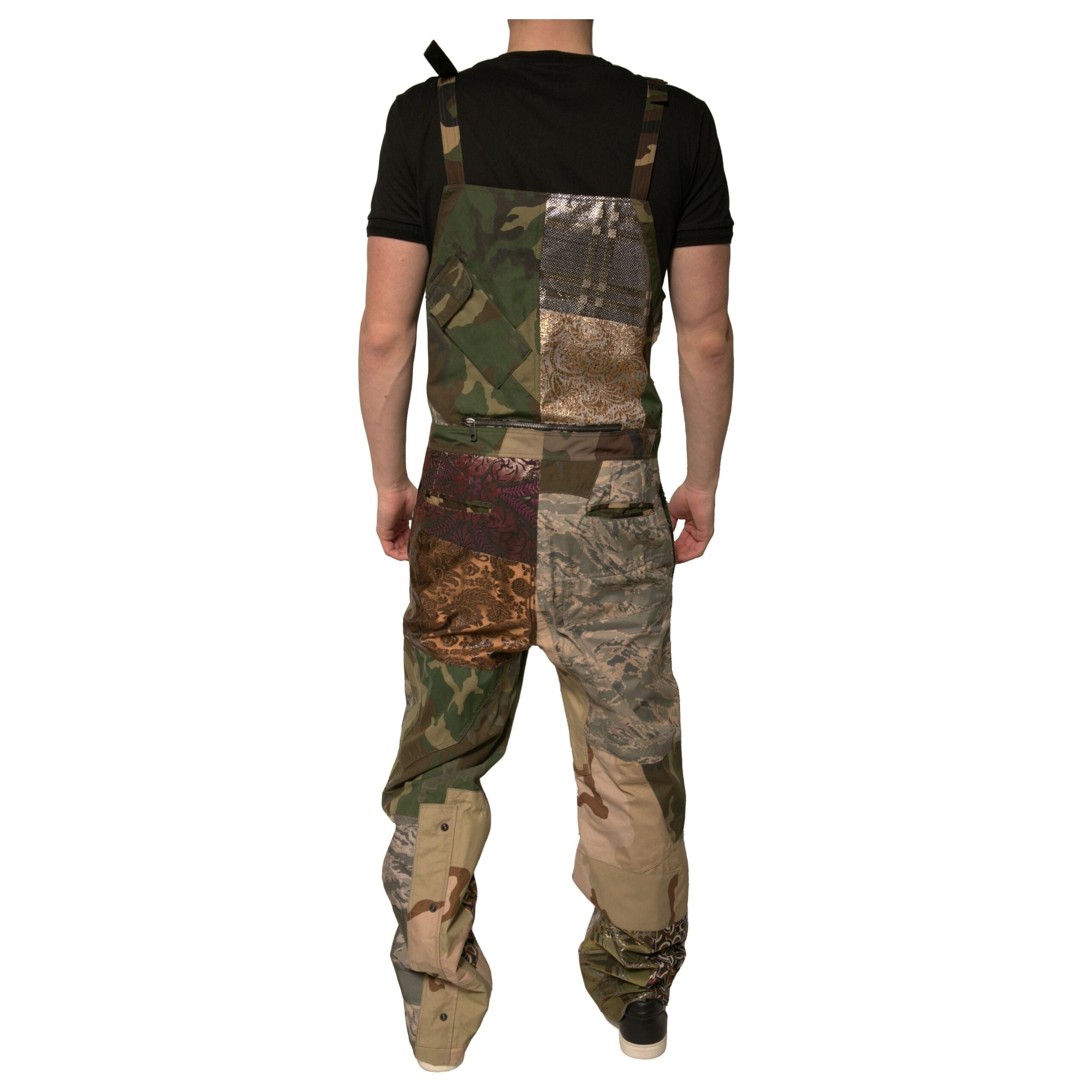 Dolce & Gabbana Multicolor Camouflage Cotton Overall Pants