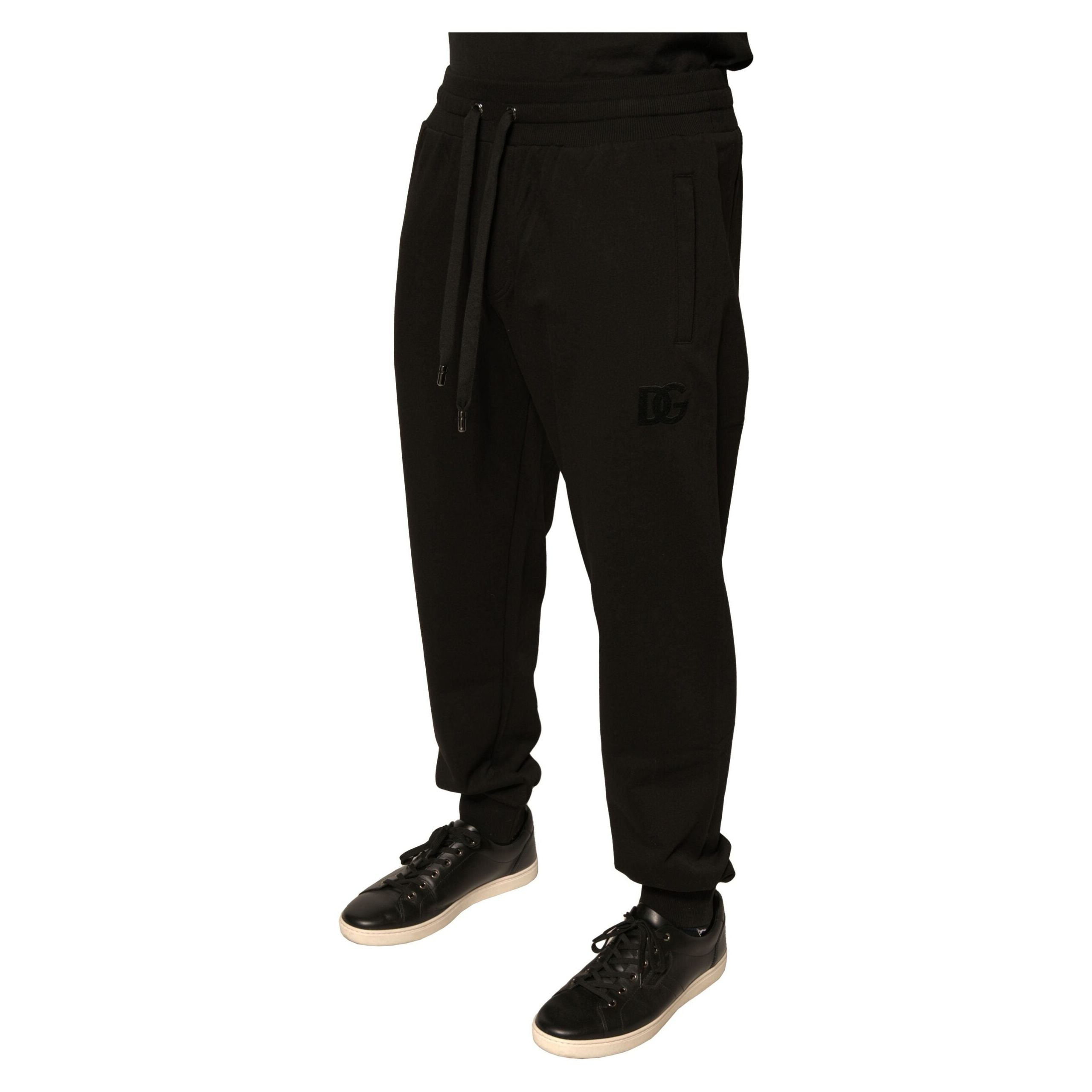 Dolce & Gabbana Black Cotton Jogger Sweatpants Pants Luxury