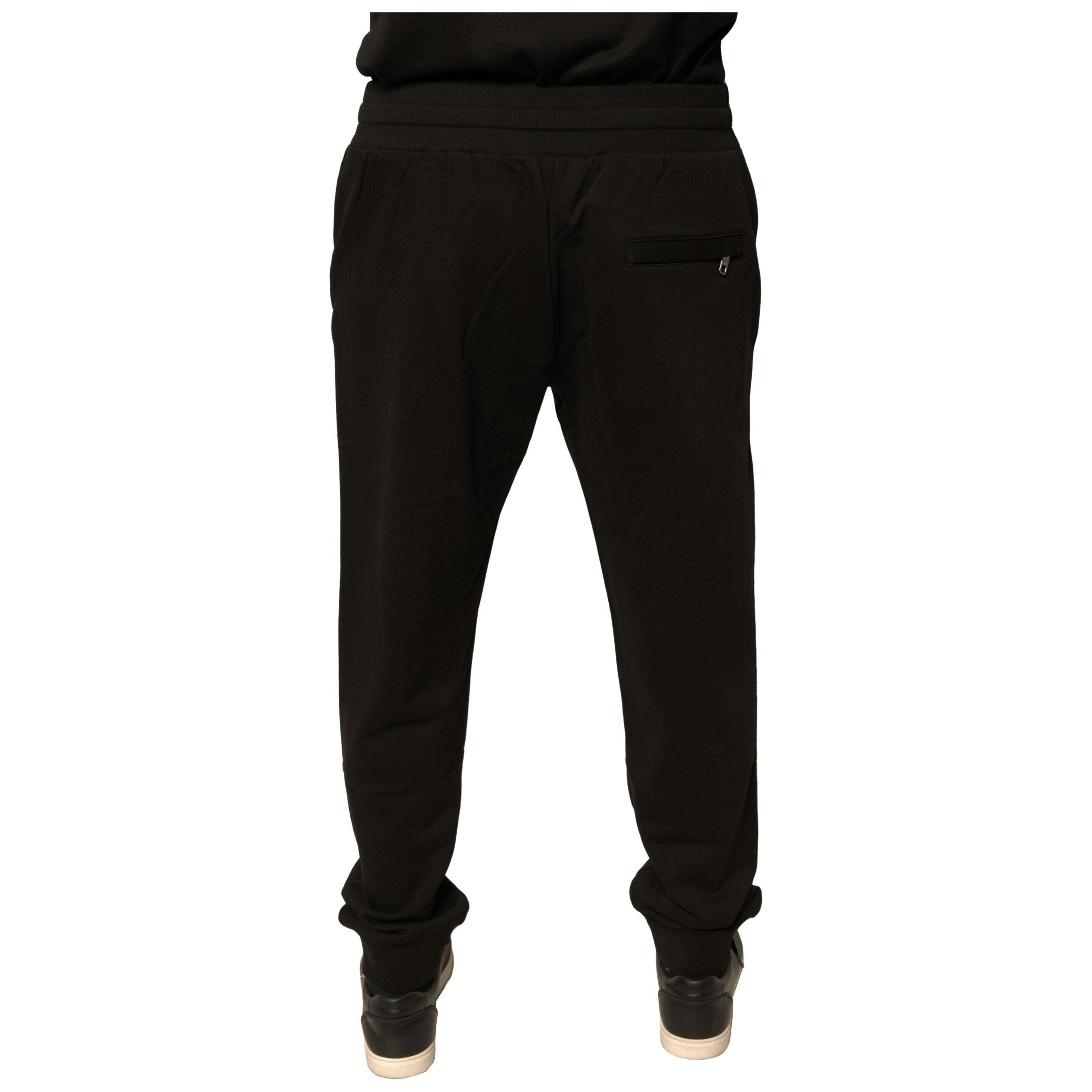 Dolce & Gabbana Black Cotton Jogger Sweatpants Pants Luxury