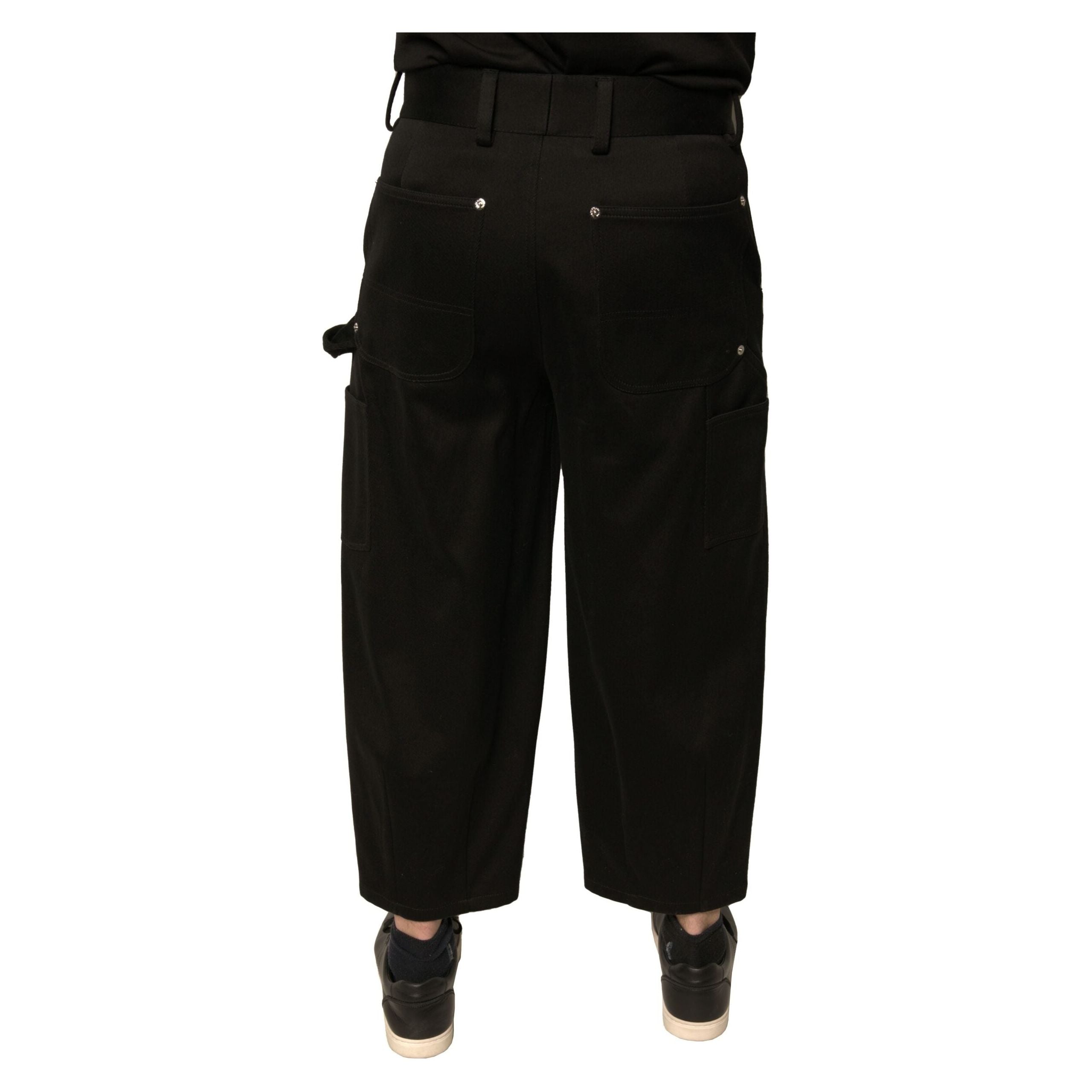 Dolce & Gabbana Black Cotton Mid Waist Cropped Pants