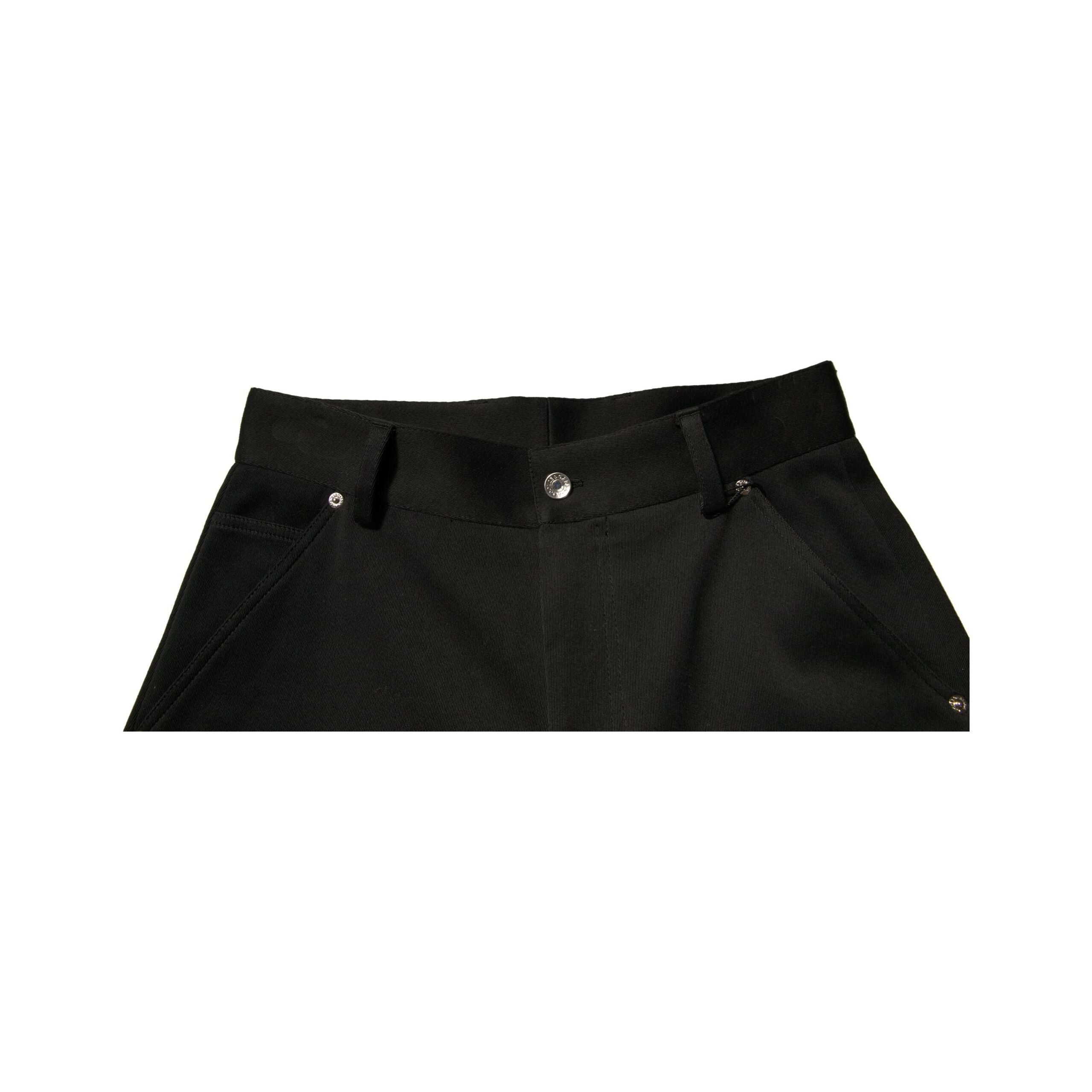 Dolce & Gabbana Black Cotton Mid Waist Cropped Pants