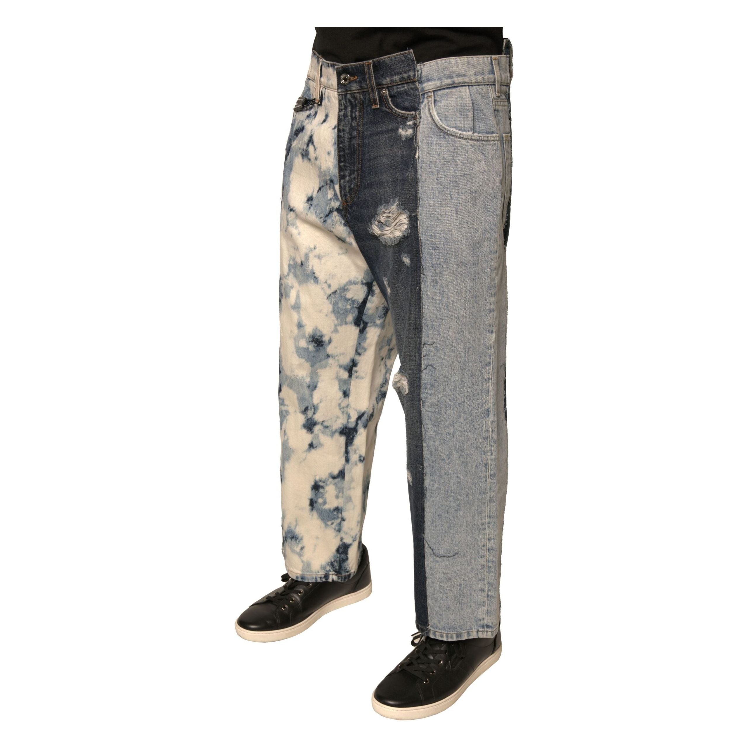 Dolce & Gabbana Multicolor Cotton Patchwork Denim Jeans