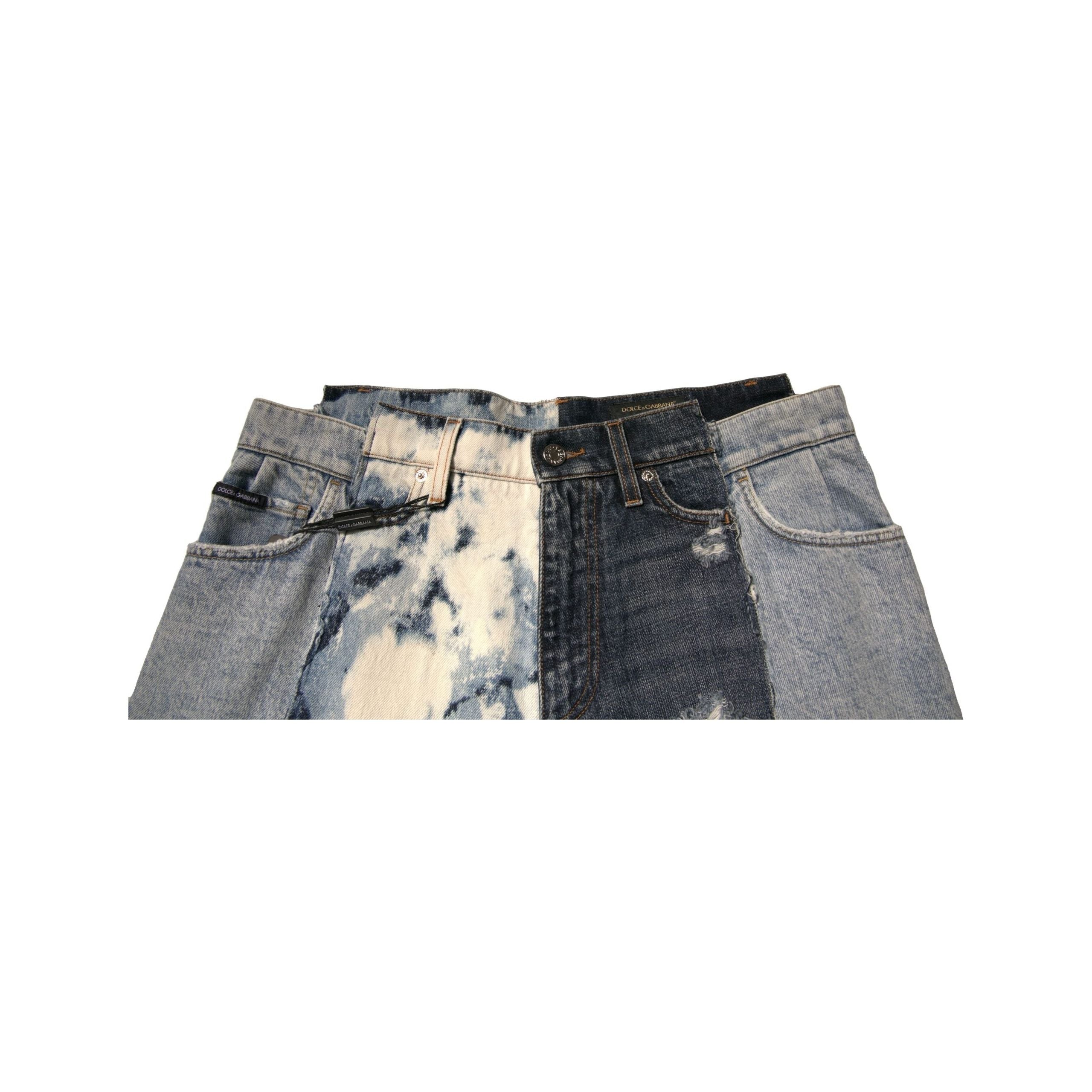 Dolce & Gabbana Multicolor Cotton Patchwork Denim Jeans