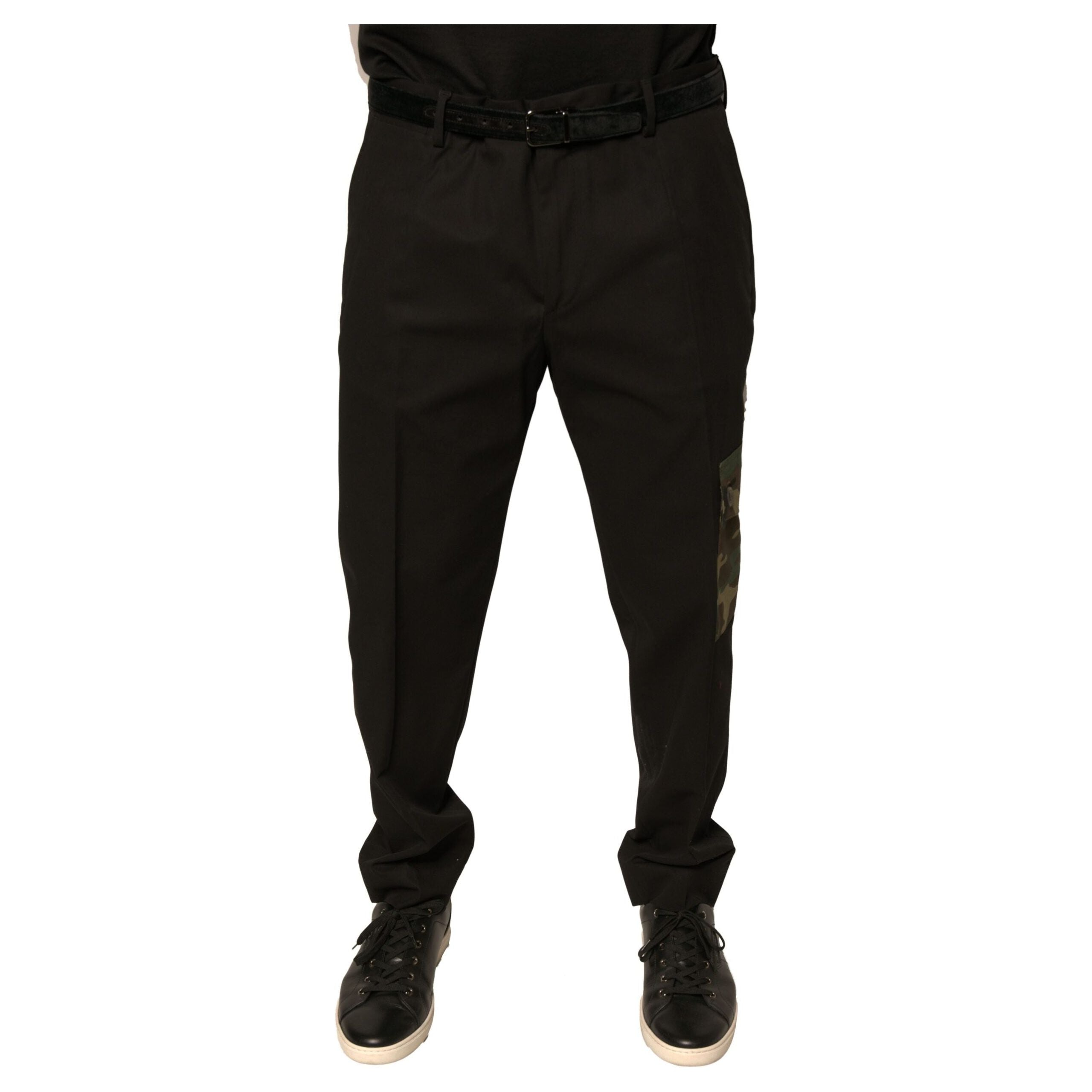 Dolce & Gabbana Black Cotton Cargo Casual Pants