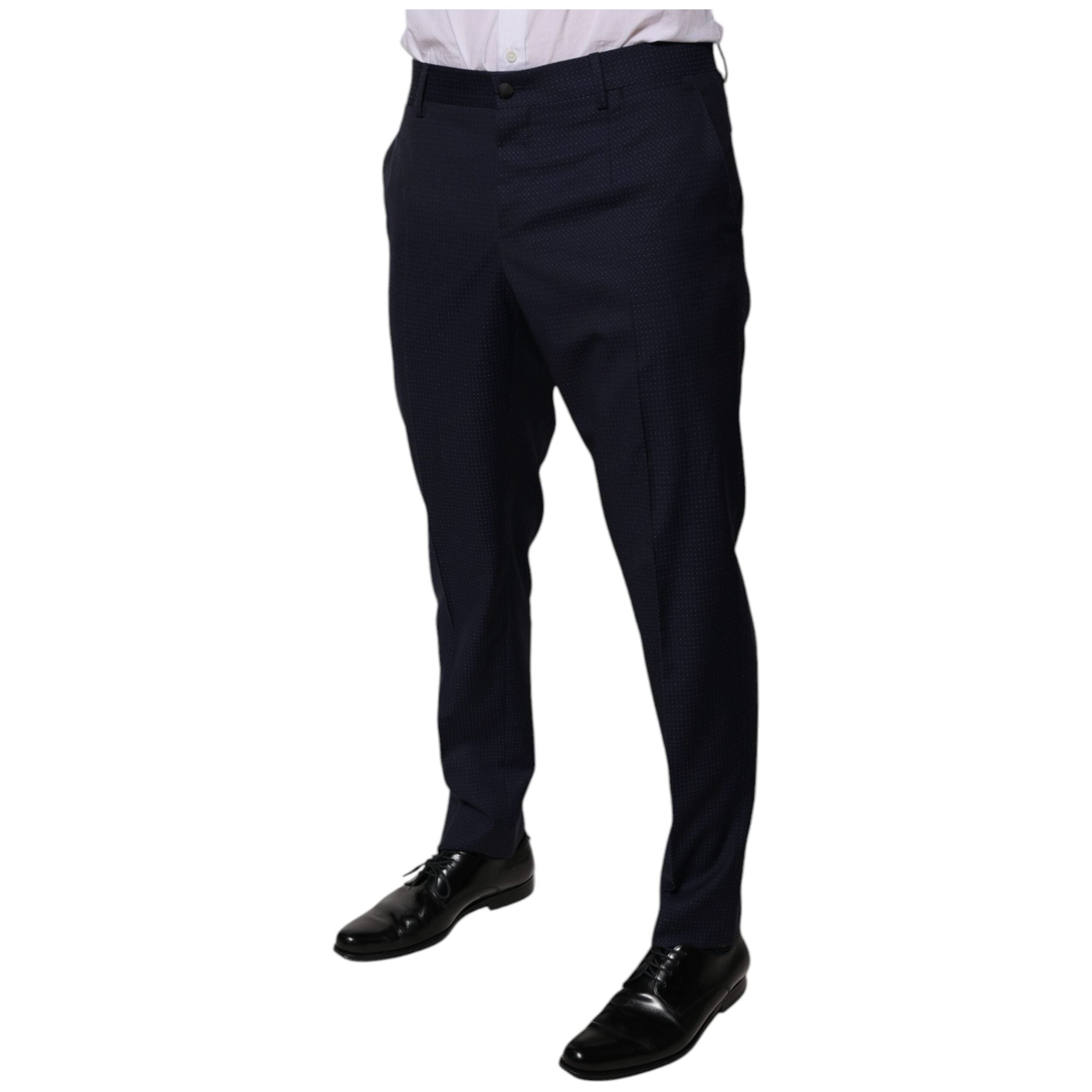 Dolce & Gabbana Dark Blue Cotton Dress Pants