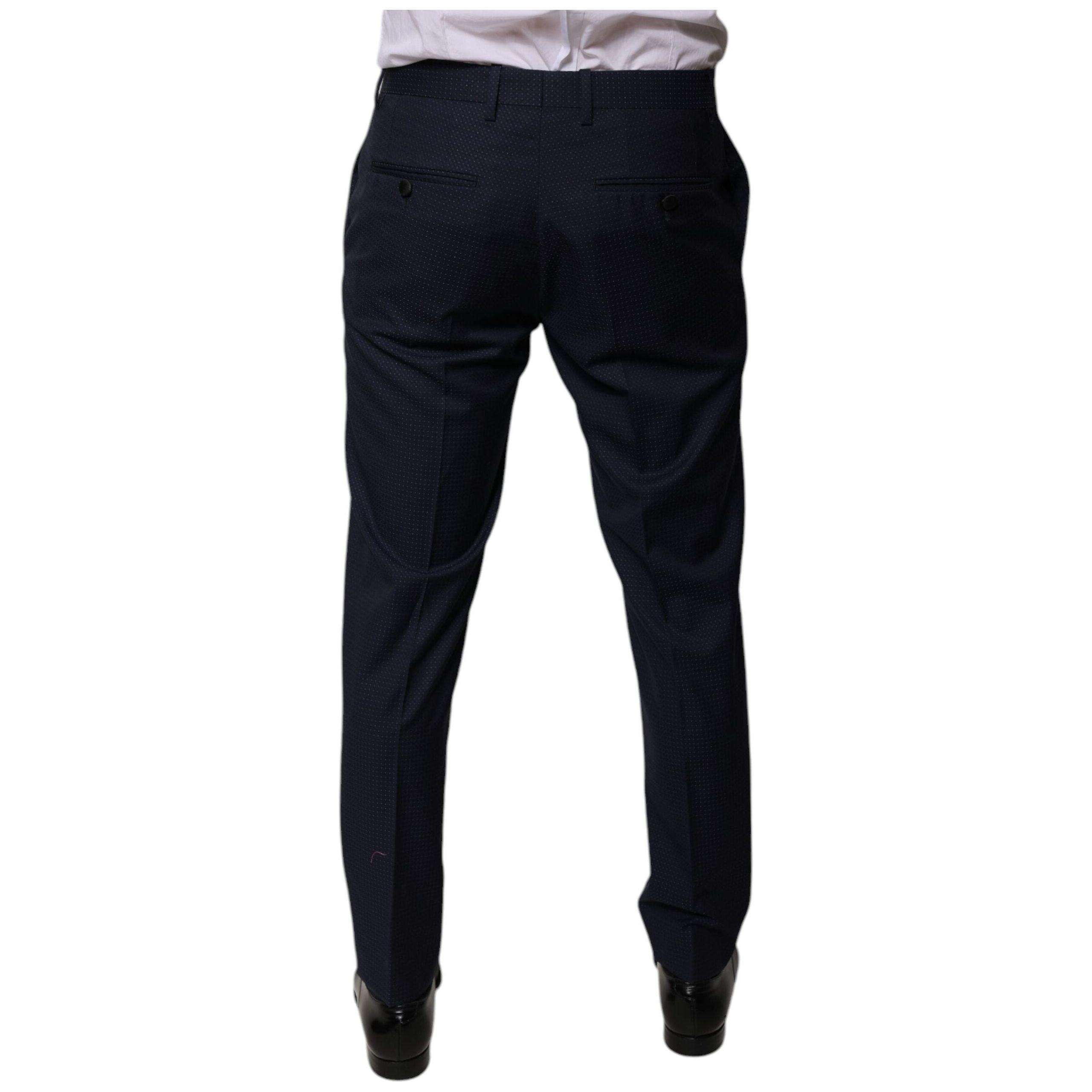 Dolce & Gabbana Dark Blue Cotton Dress Pants