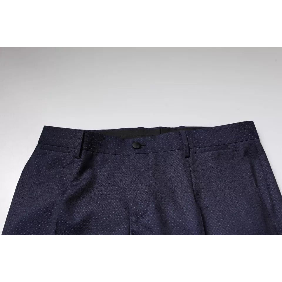 Dolce & Gabbana Dark Blue Cotton Dress Pants
