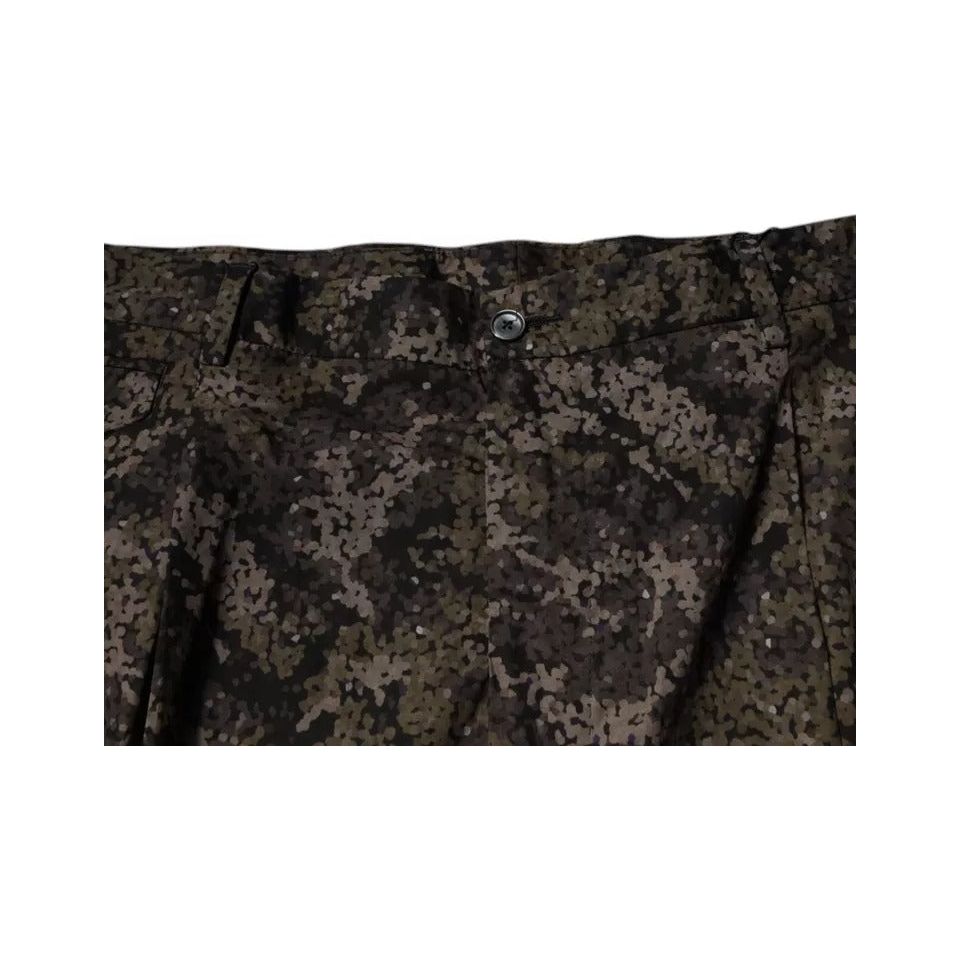 Dolce & Gabbana Multicolor Cotton Camouflage Dress Pants