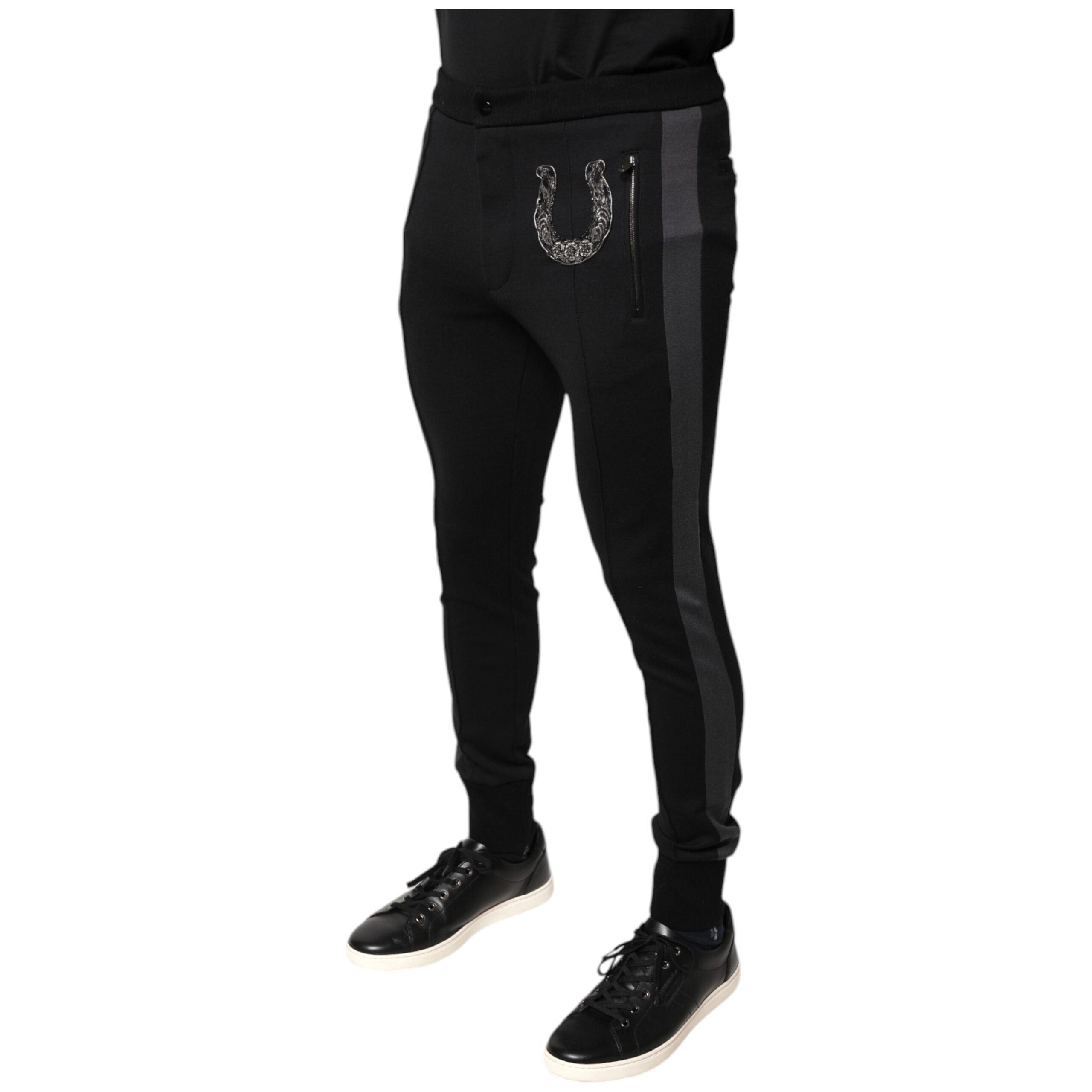 Dolce & Gabbana Black Wool Slim Fit Pants