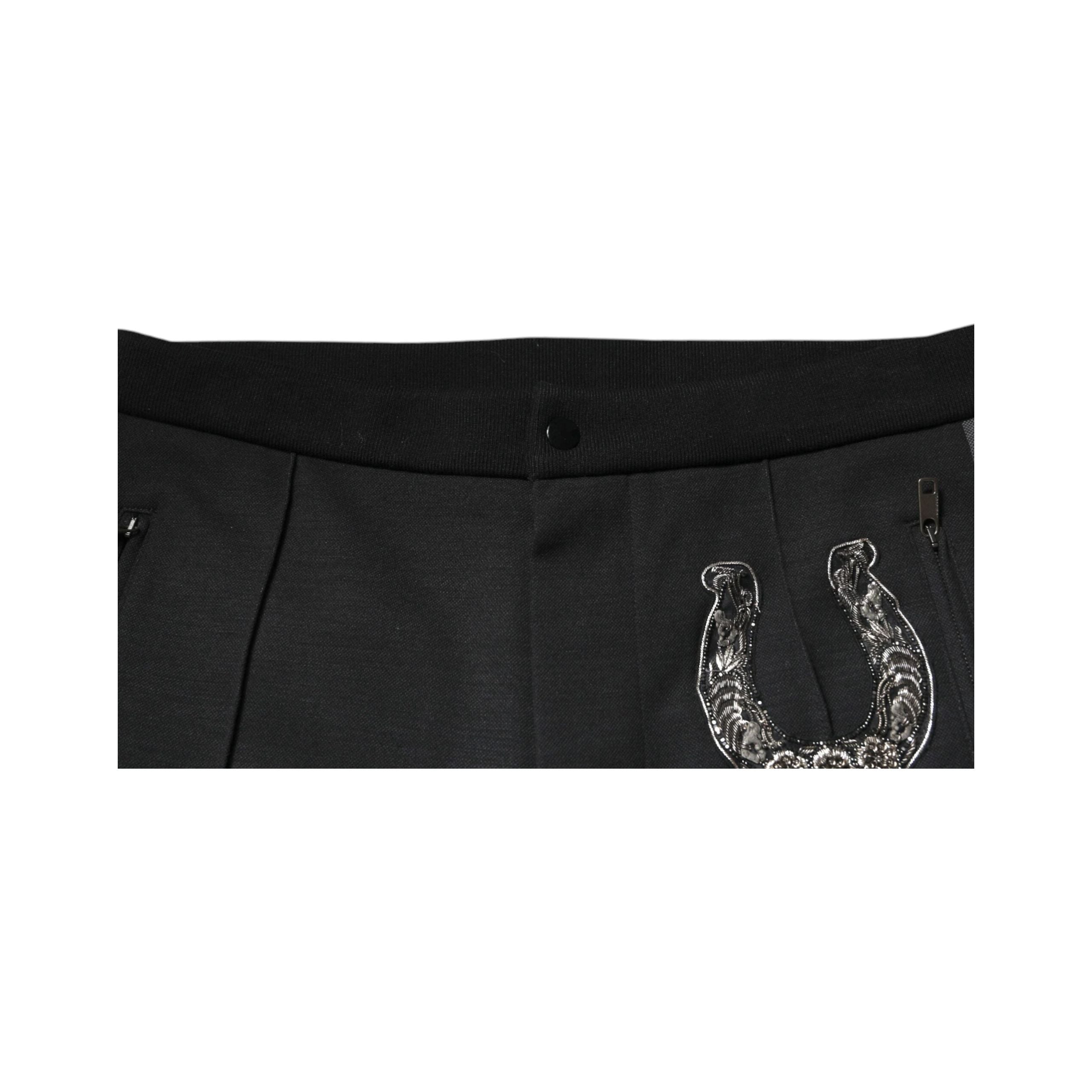 Dolce & Gabbana Black Wool Slim Fit Pants