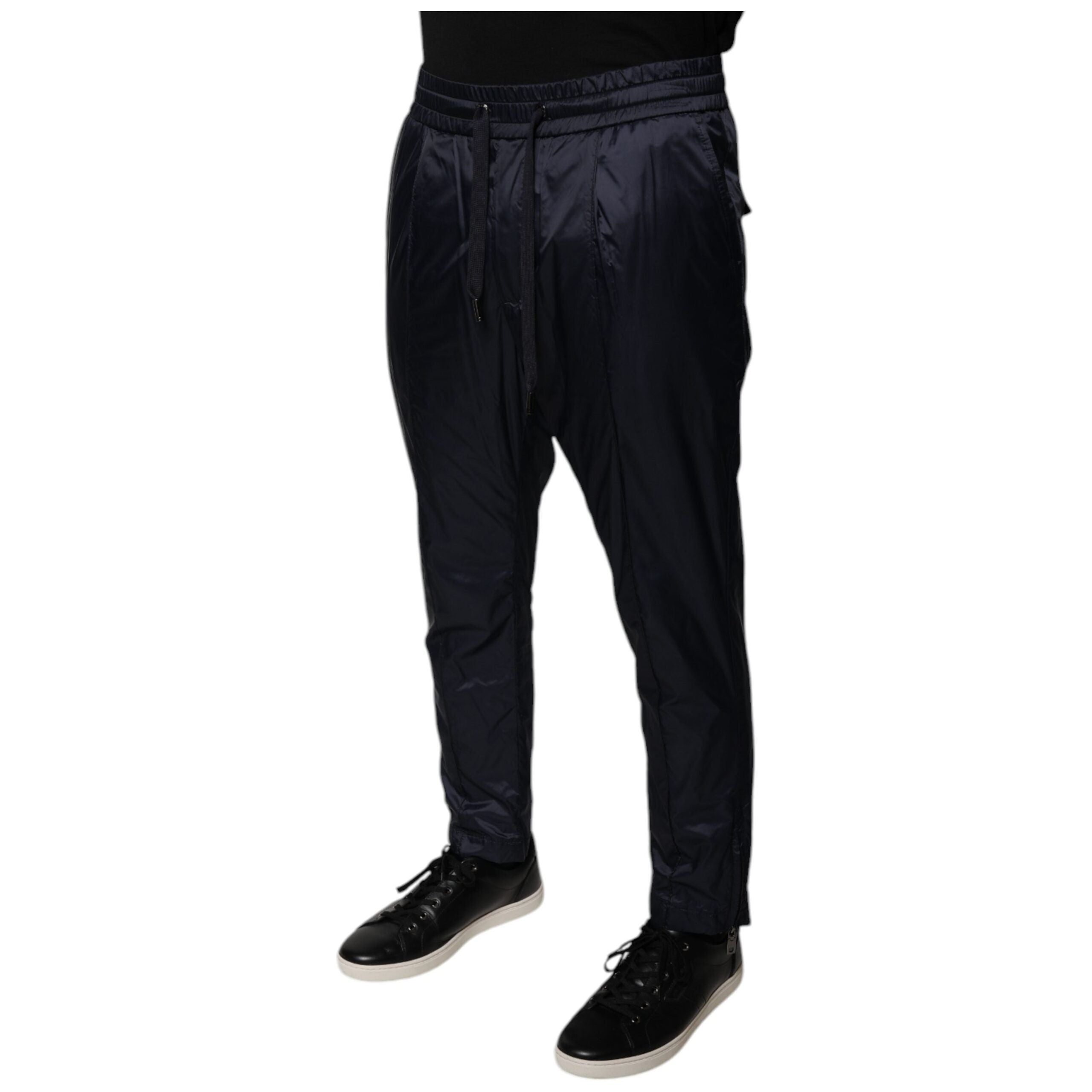 Dolce & Gabbana Dark Blue Cotton Skinny Sweatpants Pants