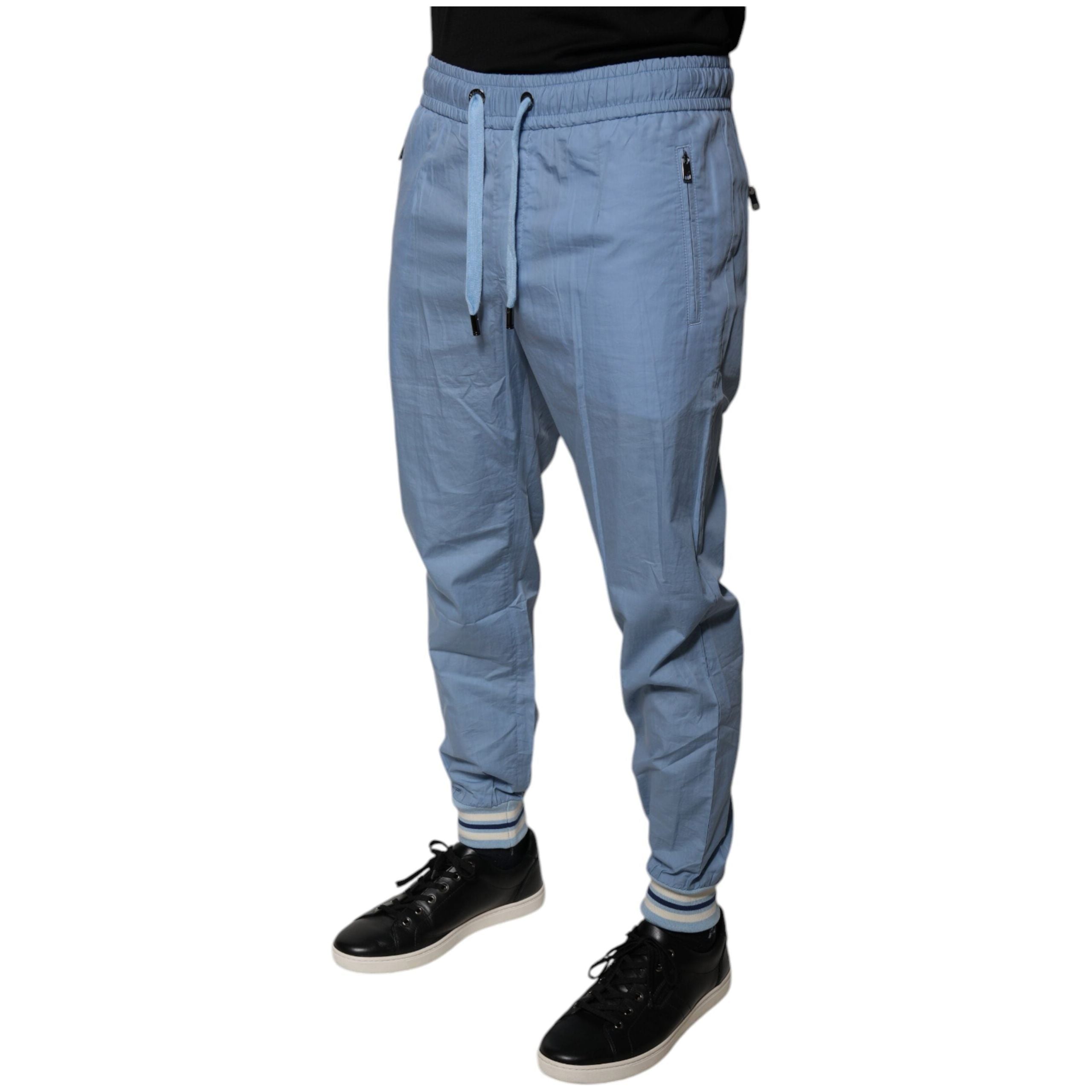 Dolce & Gabbana Blue Cotton Jogger Sweatpants Pants Luxury