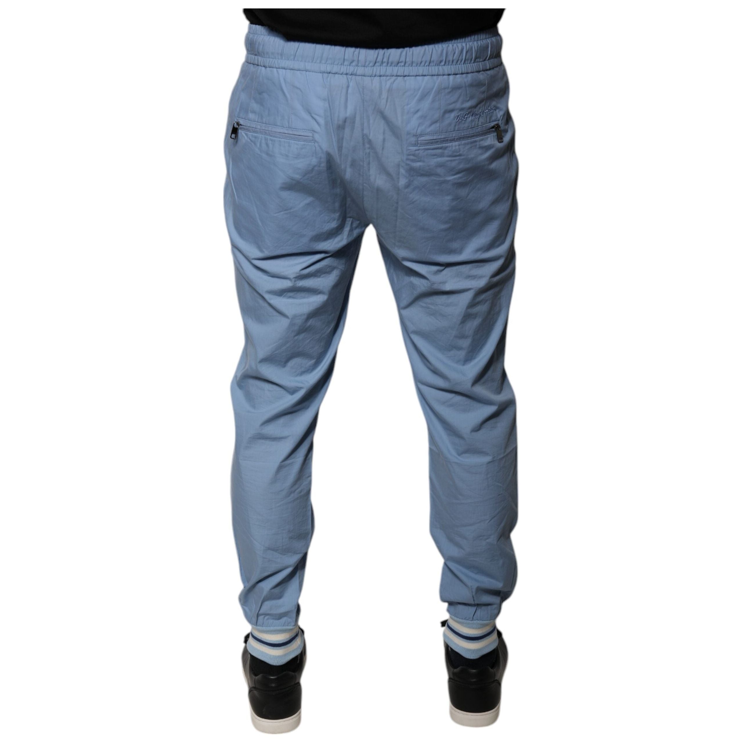 Dolce & Gabbana Blue Cotton Jogger Sweatpants Pants Luxury