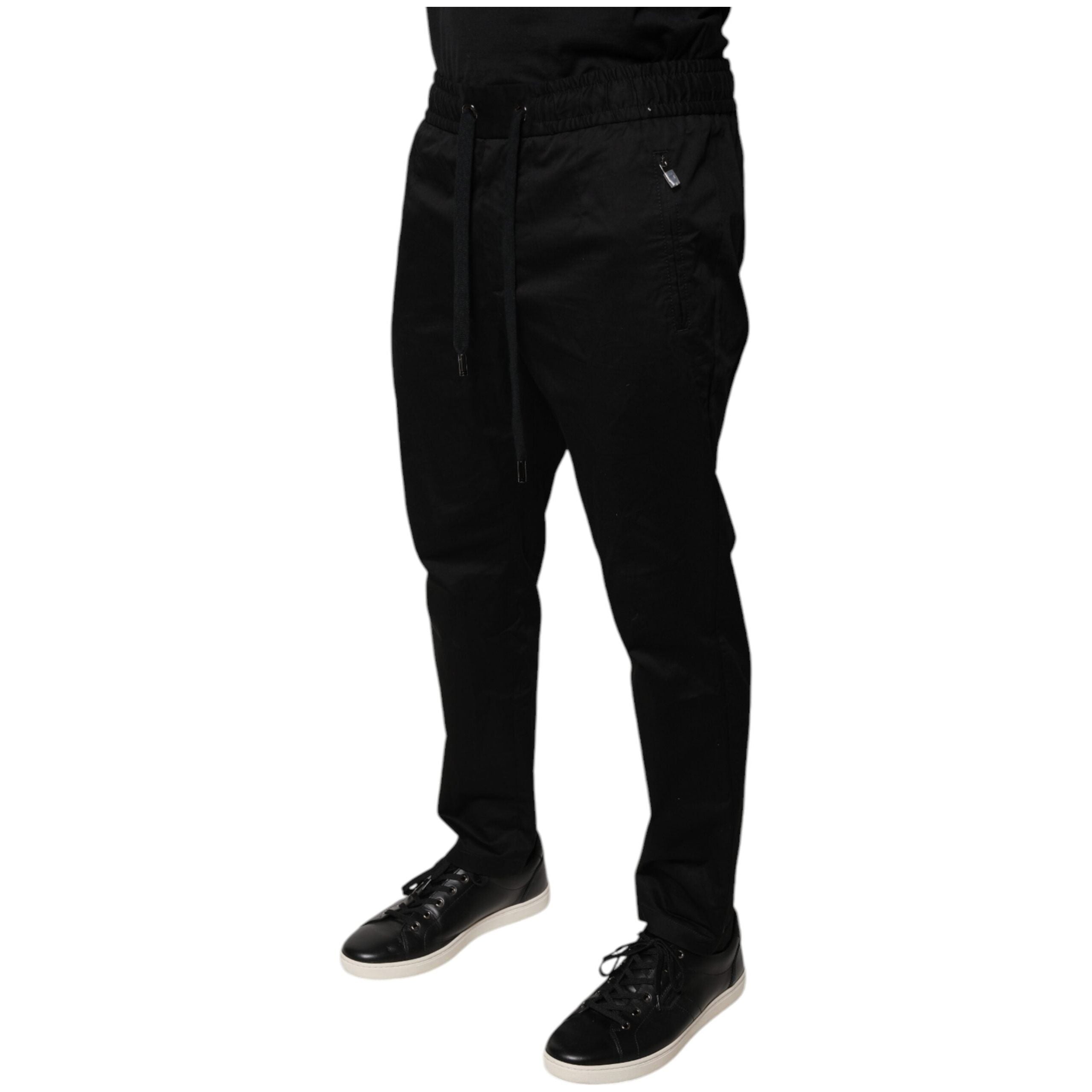 Dolce & Gabbana Black Cotton Stretch Skinny Sweatpants
