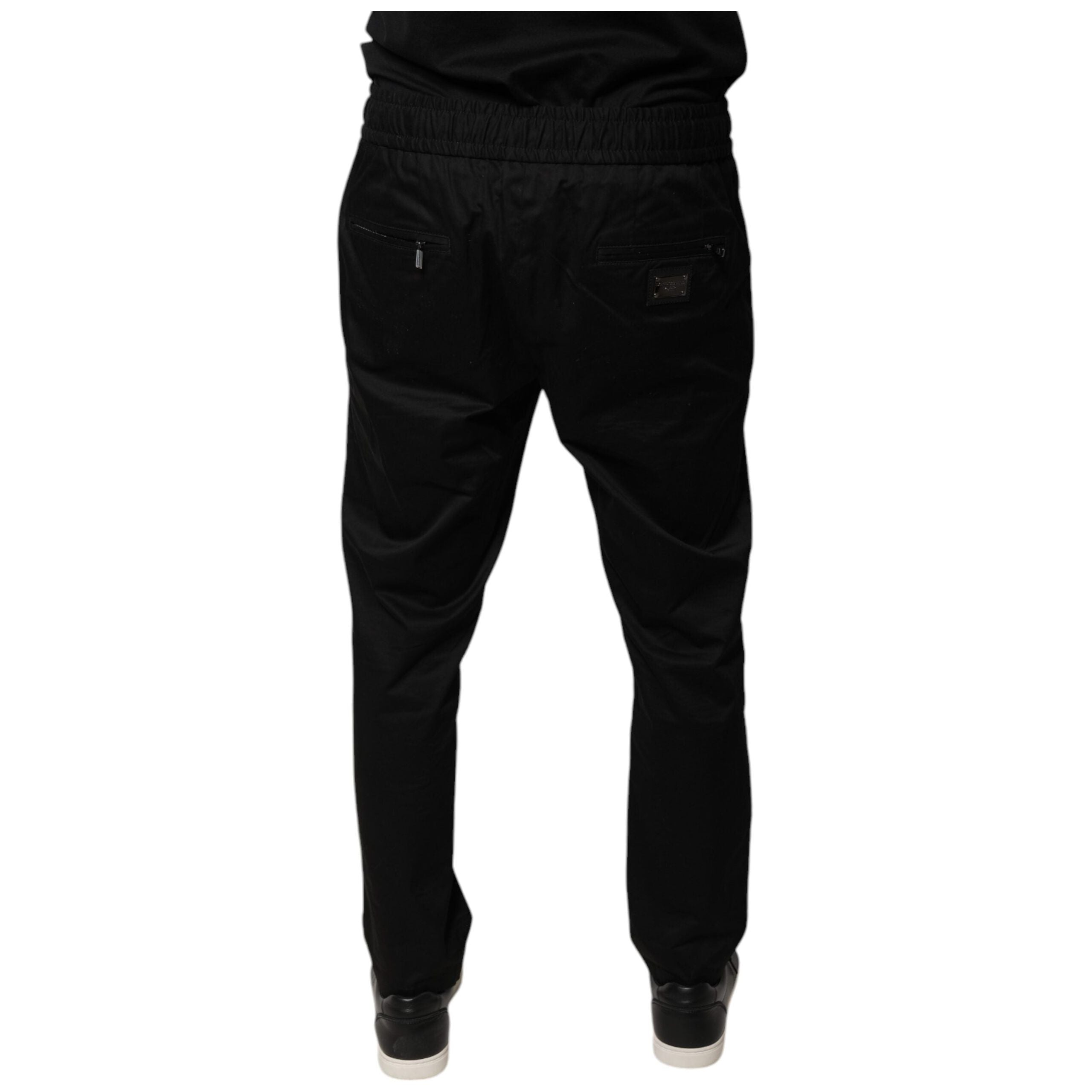 Dolce & Gabbana Black Cotton Stretch Skinny Sweatpants