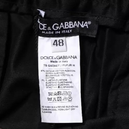Dolce & Gabbana Black Cotton Stretch Skinny Sweatpants