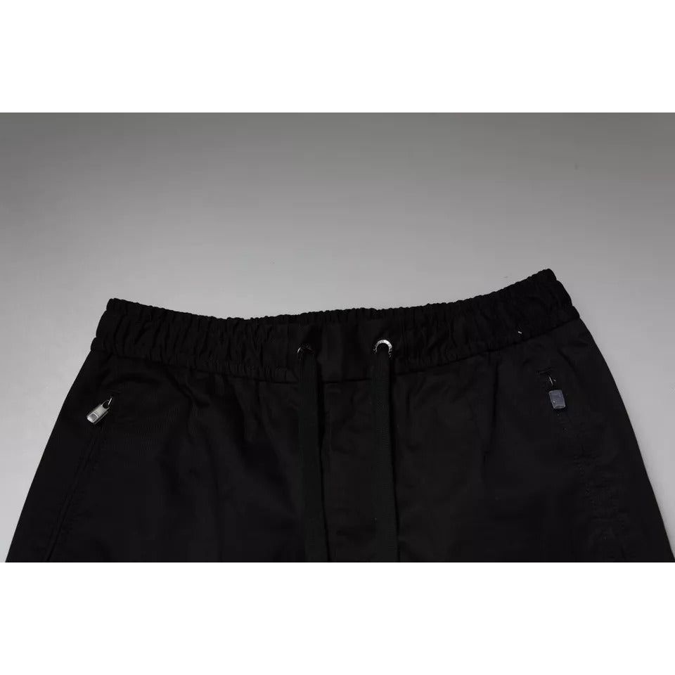Dolce & Gabbana Black Cotton Stretch Skinny Sweatpants